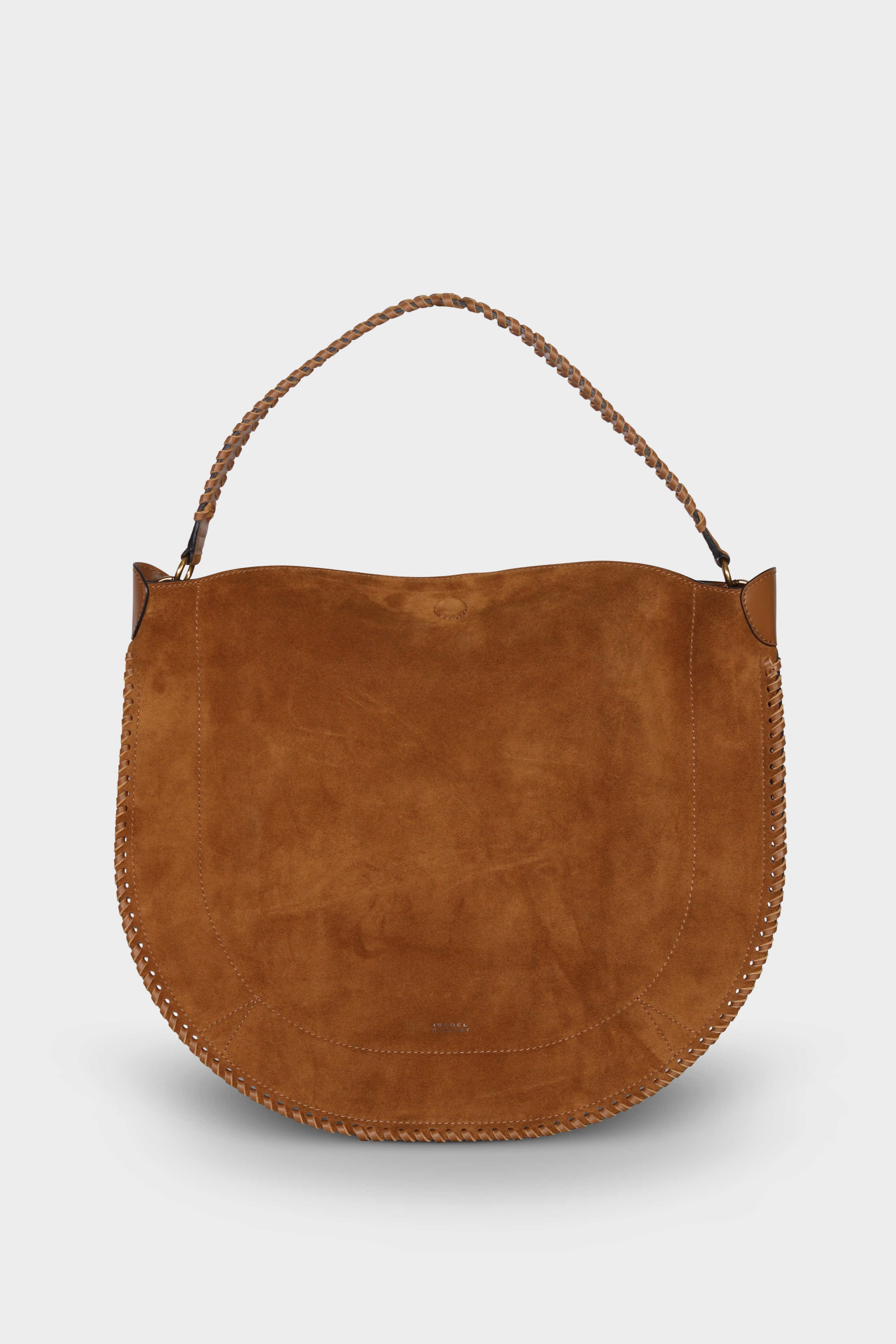 ISABEL MARANT Oskan Hobo Soft Shoulder Bag in Cognac Velvet