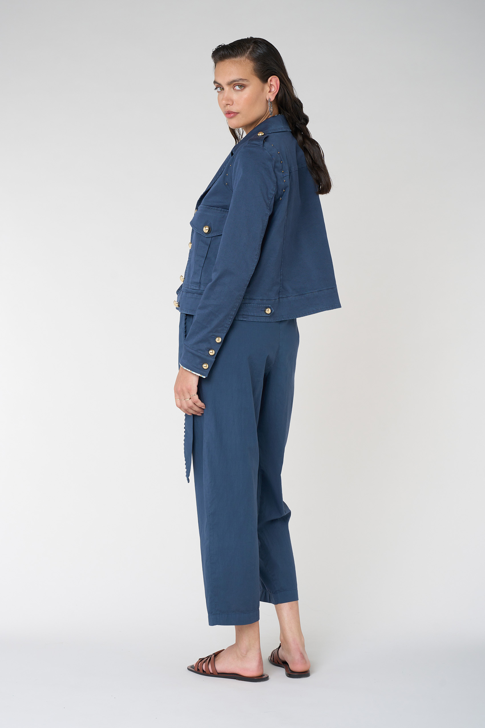 BAZAR DELUXE Ethnic Cotton Pant in Blue