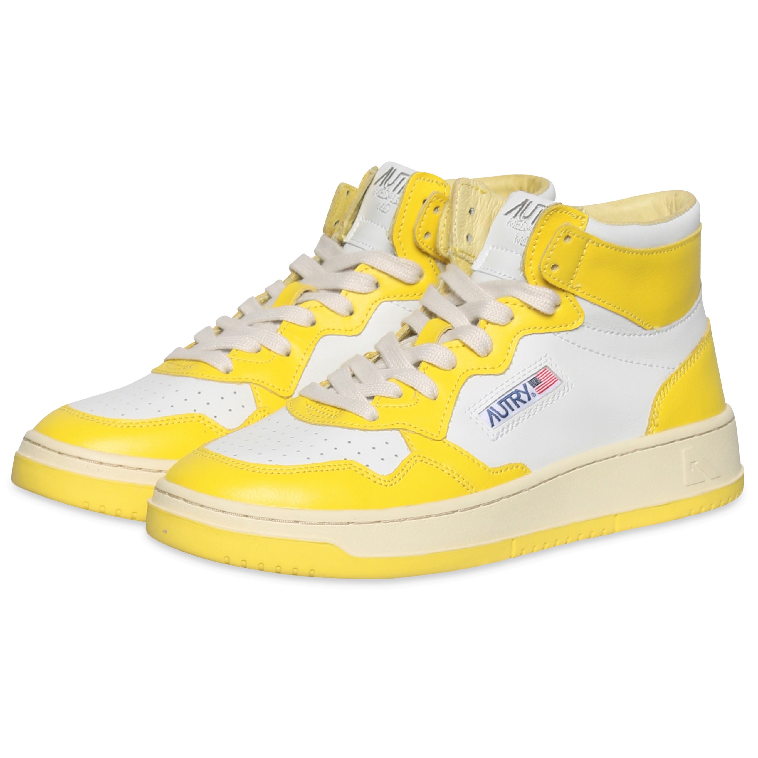 Autry Action Shoes Mid Sneaker White/Yellow 35