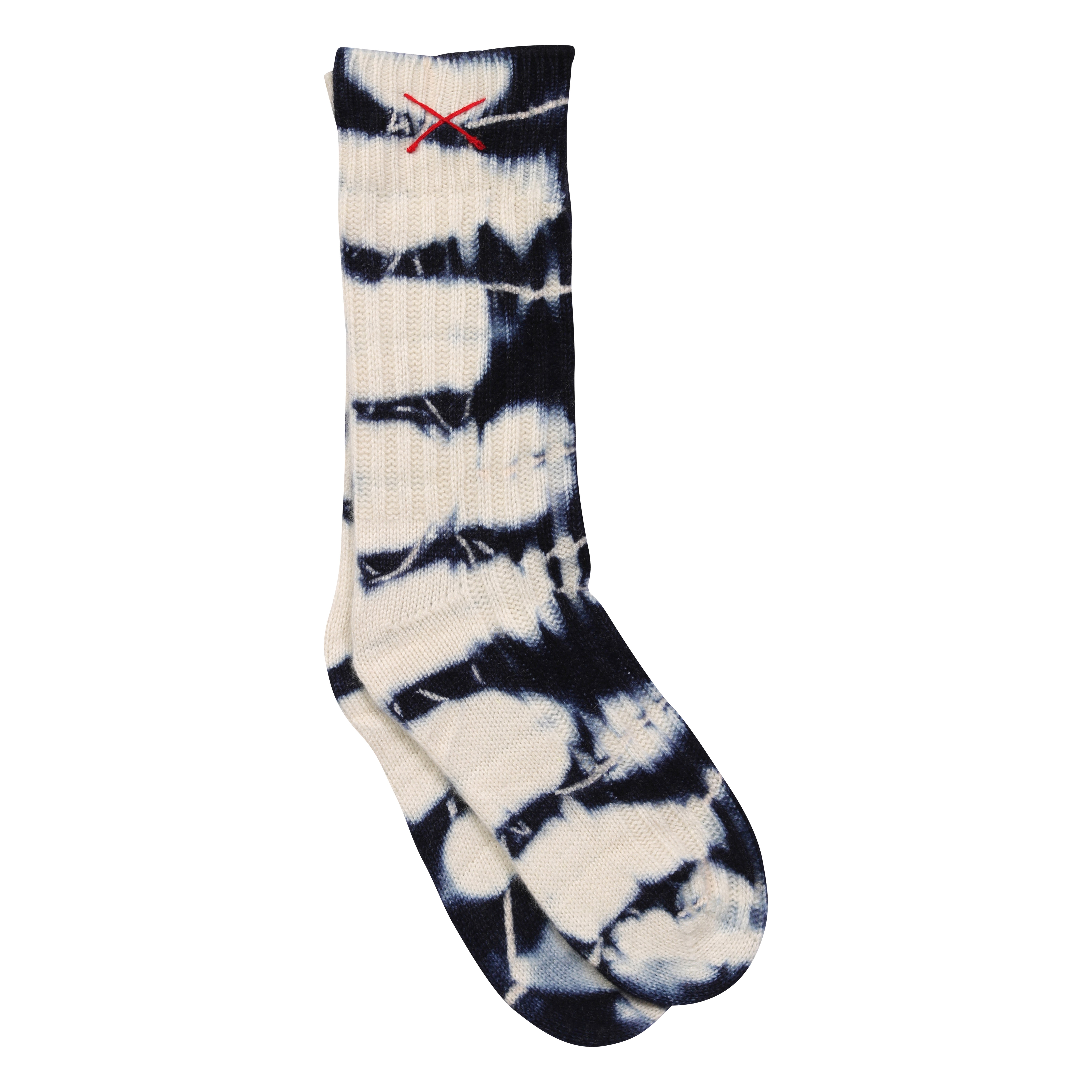 mell-o Cashmere Tie Dye Socks in Indigo L/43-46