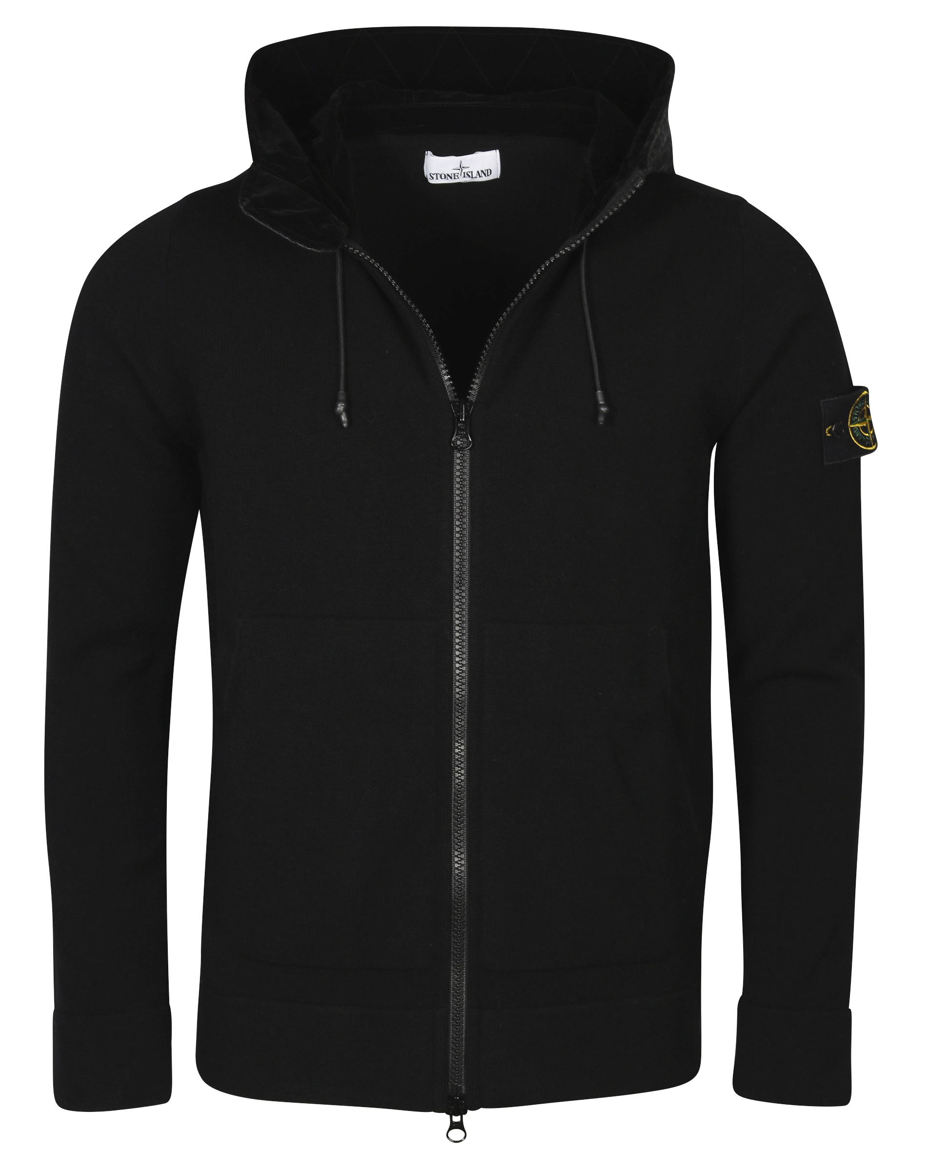 Stone Island Hooded Zip Knit Jacket Black