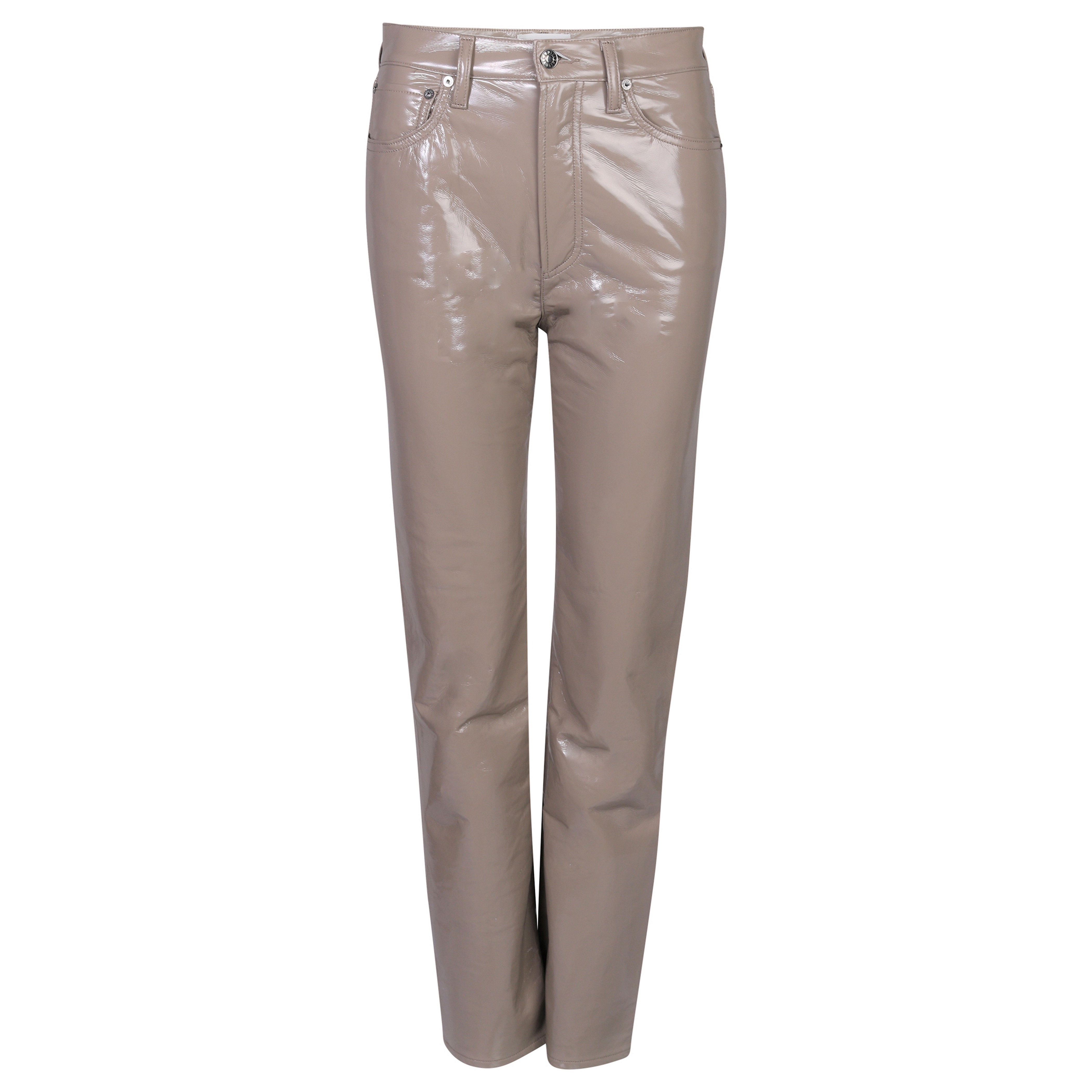 Agolde Recycled Leatherpant 90s Pinch Waist in Taupe