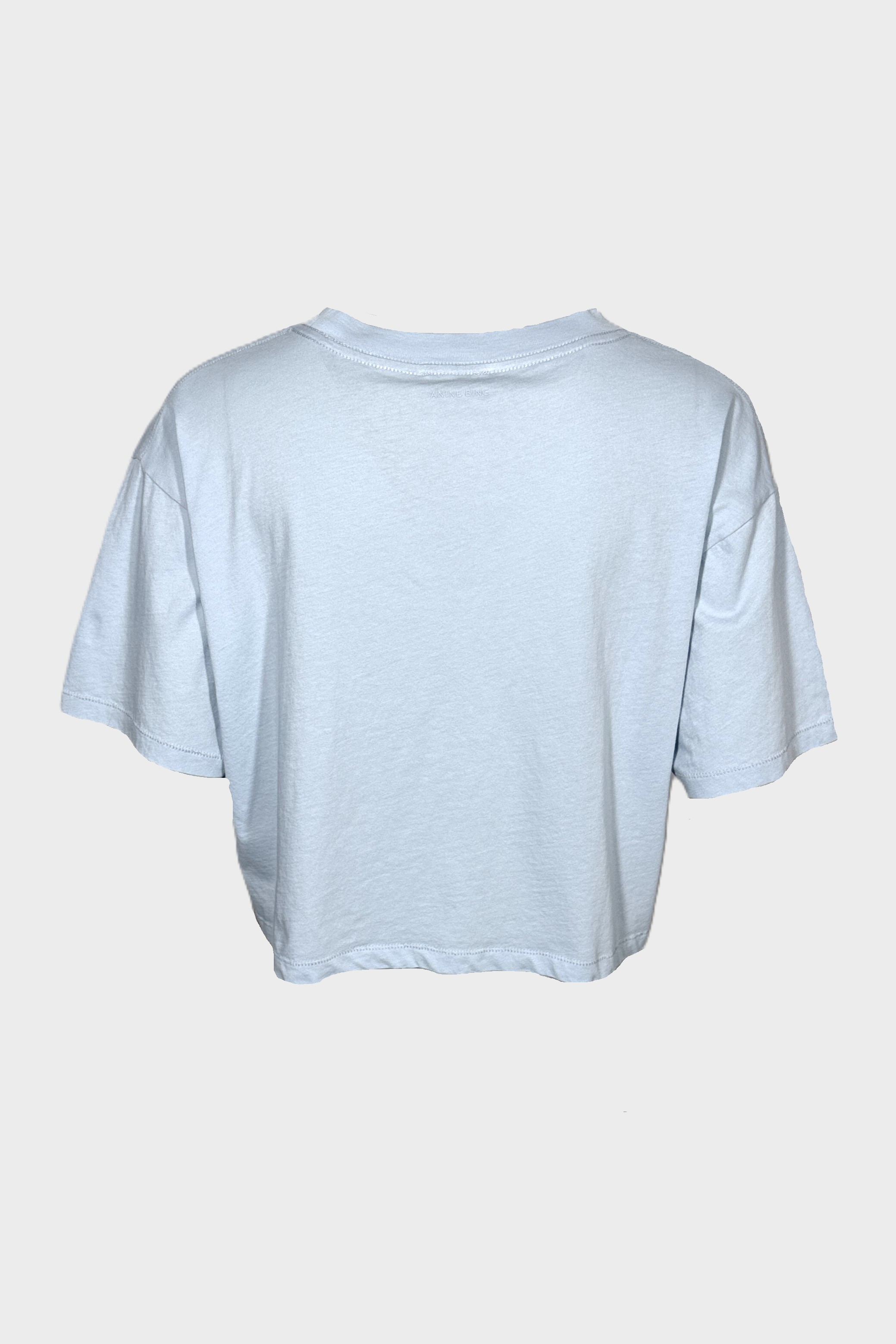 ANINE BING Cropped Johnny T-Shirt in Pale Blue
