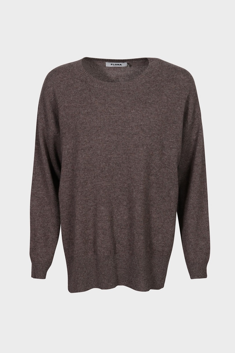 FLONA Loose Fit Sweater in Grey Melange