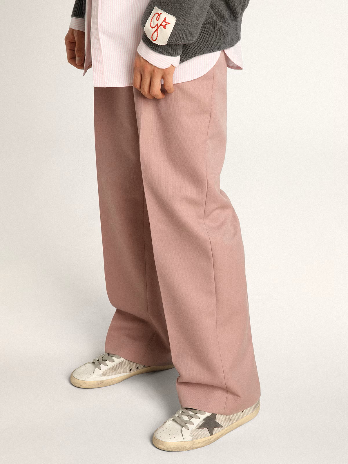 GOLDEN GOOSE Super-Star Net Grey Suede Star Green Heel