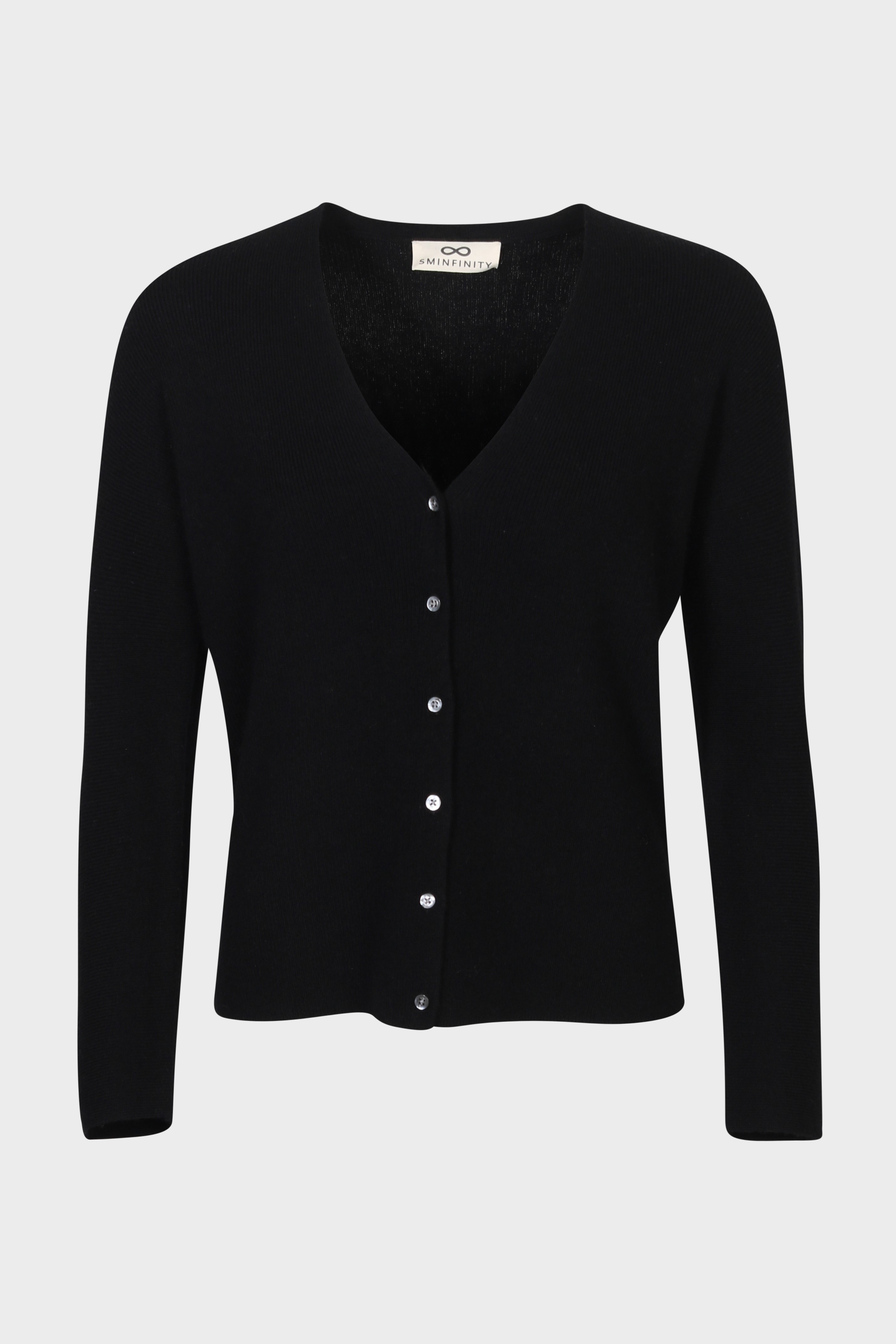 SMINFINITY Chilly Fitted Knit Cardigan in Black XS