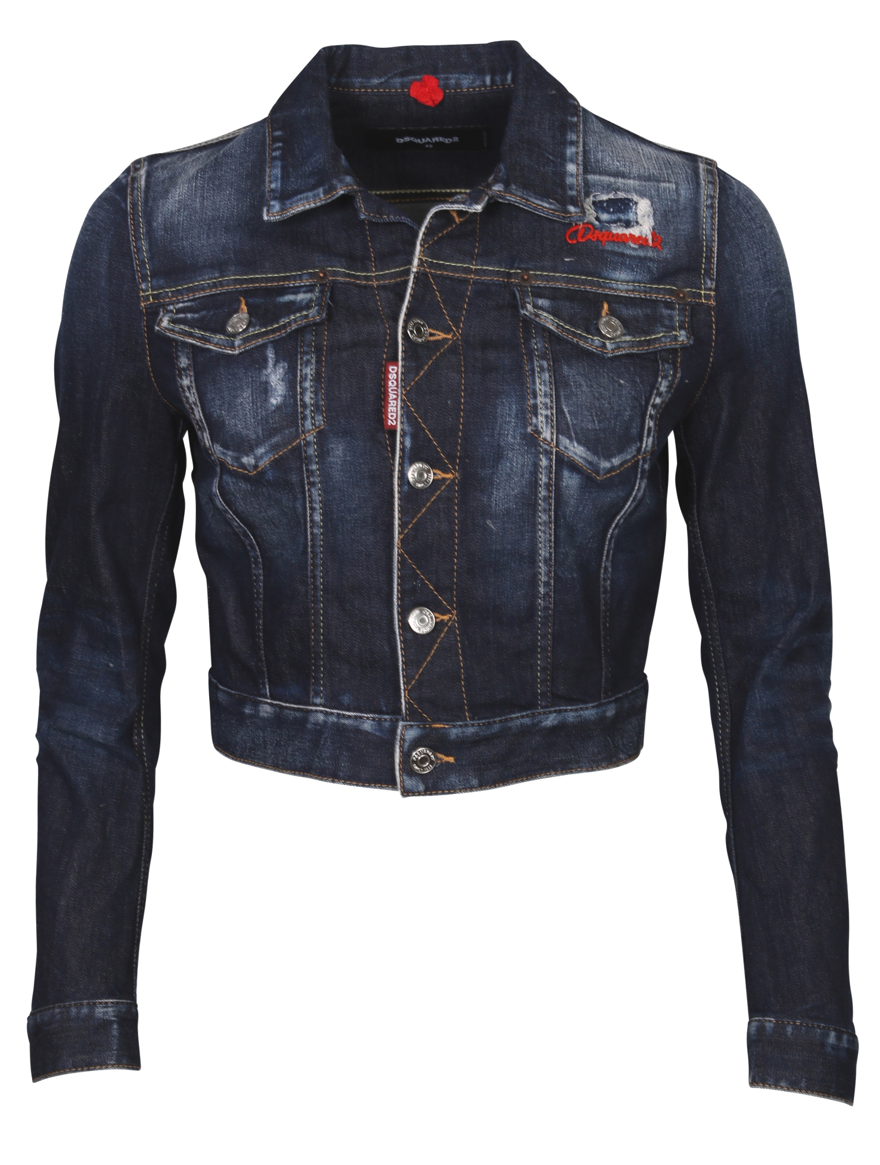 Dsquared Denim Jacket Blue Washed