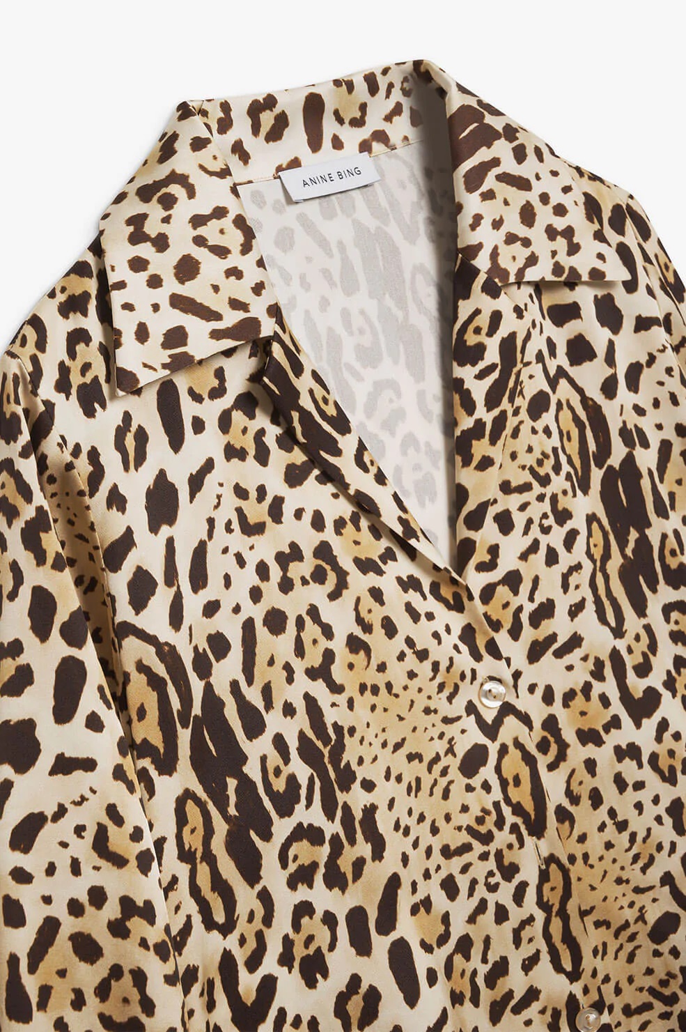 Anine Bing Mylah Shirt in Cheetah Print XS
