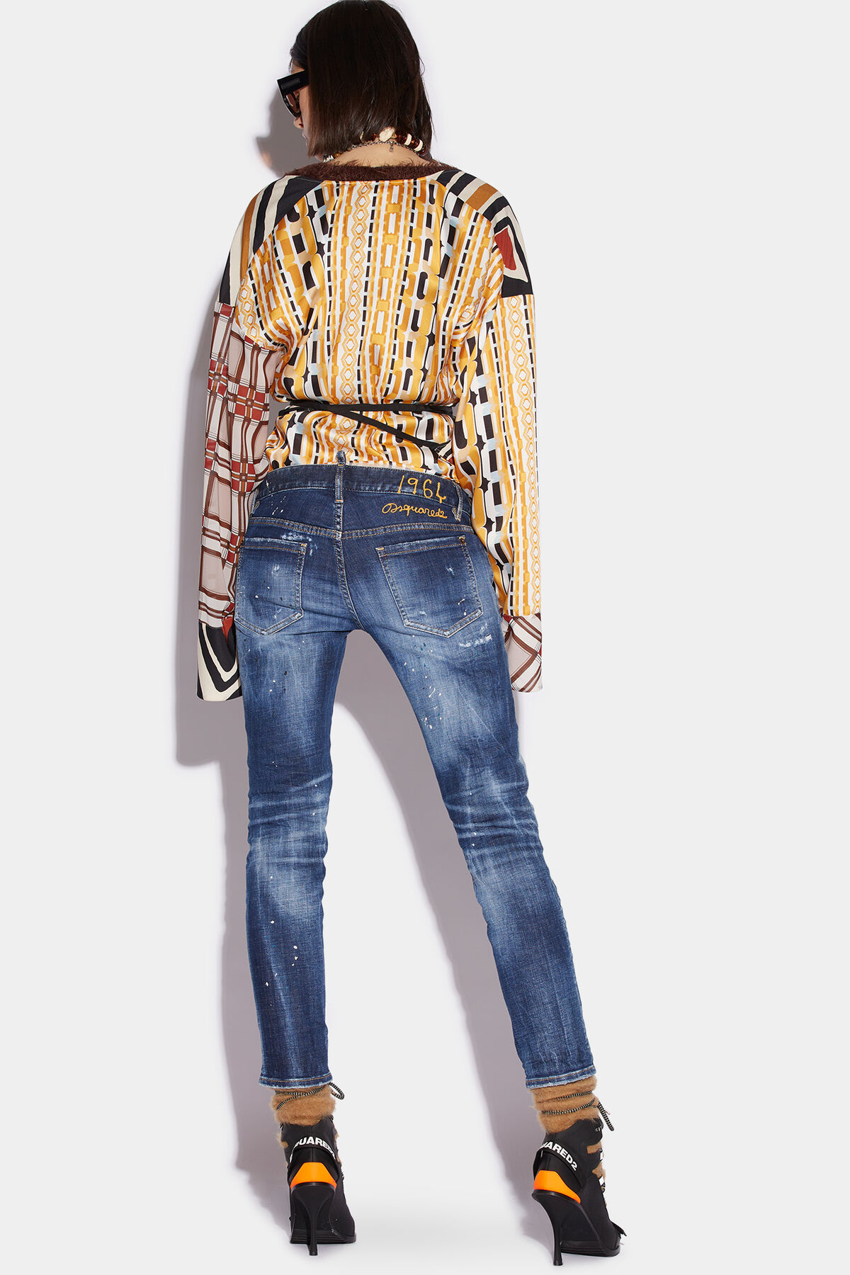 DSQUARED2 Jennifer Cropped Jeans in Washed Blue