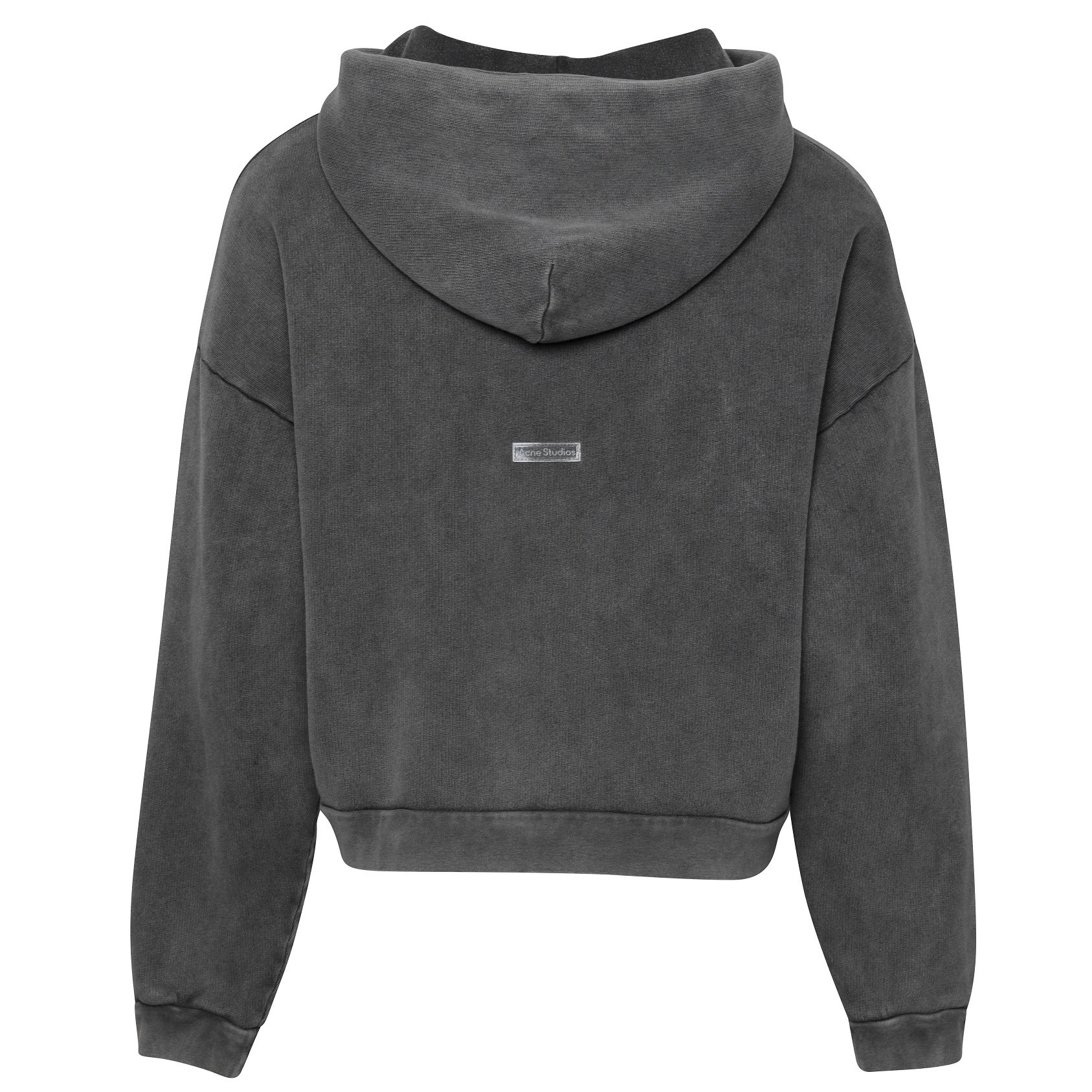 ACNE STUDIOS Vintage Cropped Hoodie in Faded Black XS