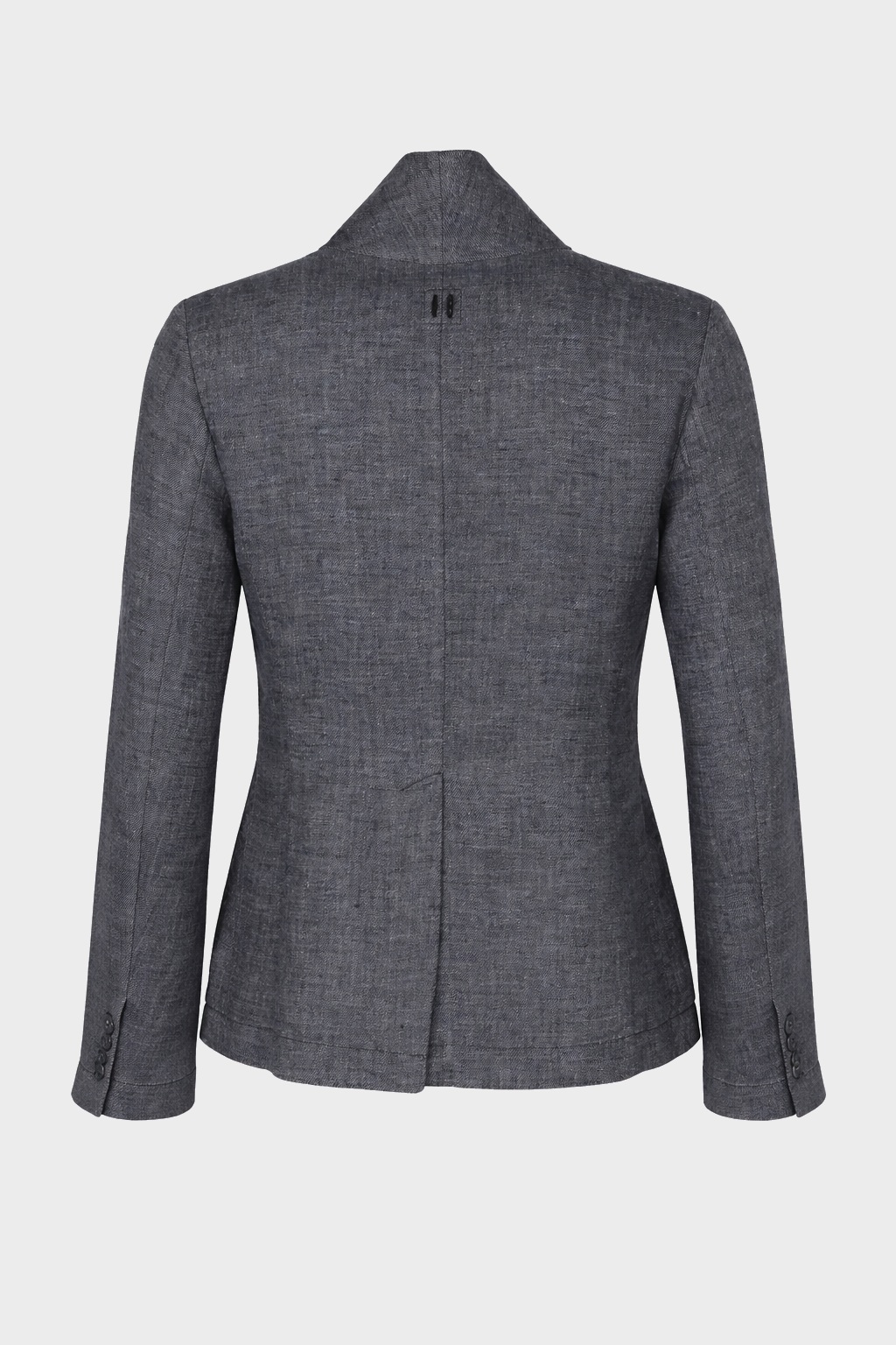 HANNES ROETHER Linen Blazer in Dark Grey Melange