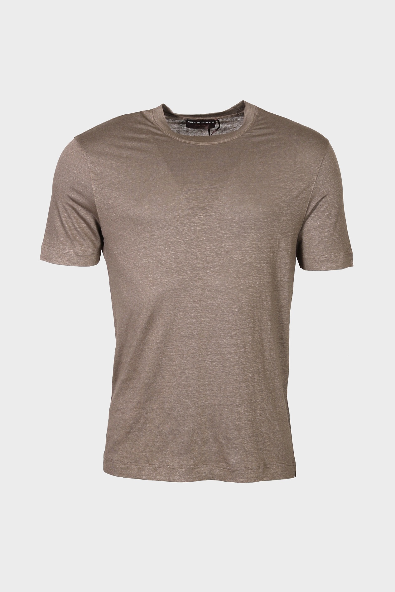 FILIPPO DE LAURENTIIS Linen T-Shirt in Brown