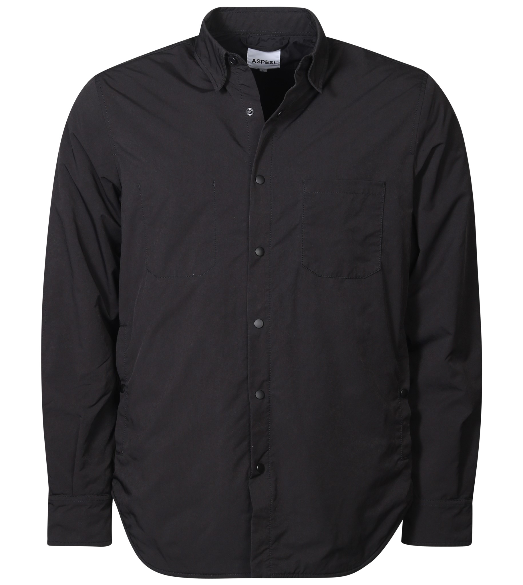 ASPESI Wool/Nylon Overshirt in Black