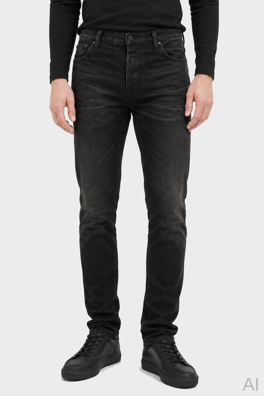 MASTERCRAFT UNION Limited Edo Straight Fit Jeans in Sureto Worn Black 36