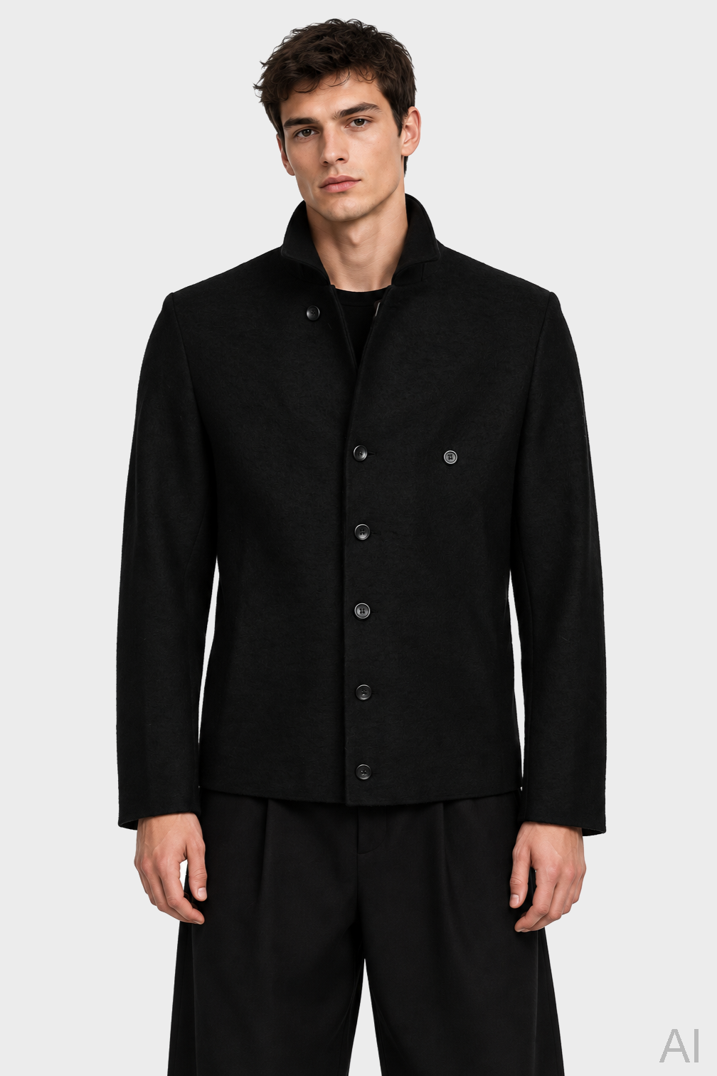HANNES ROETHER Wool Jacket in Black