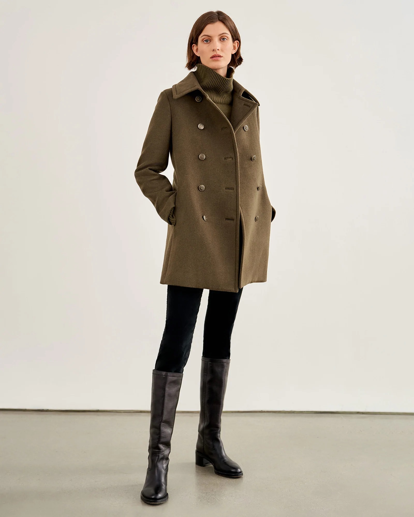 Nili Lotan Melina Coat in Army Green