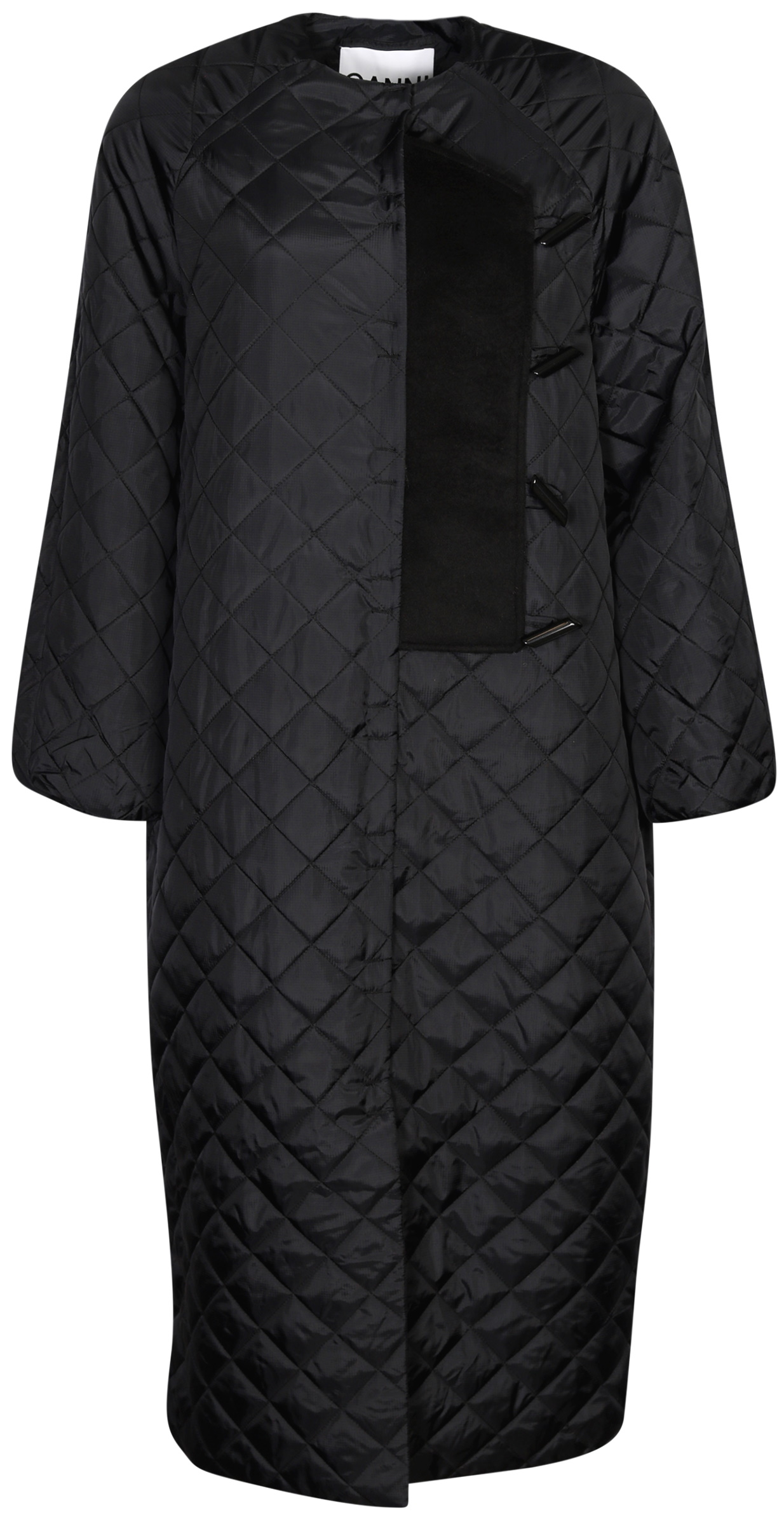 Ganni Recycled Ripstop Quilt Coat Black
