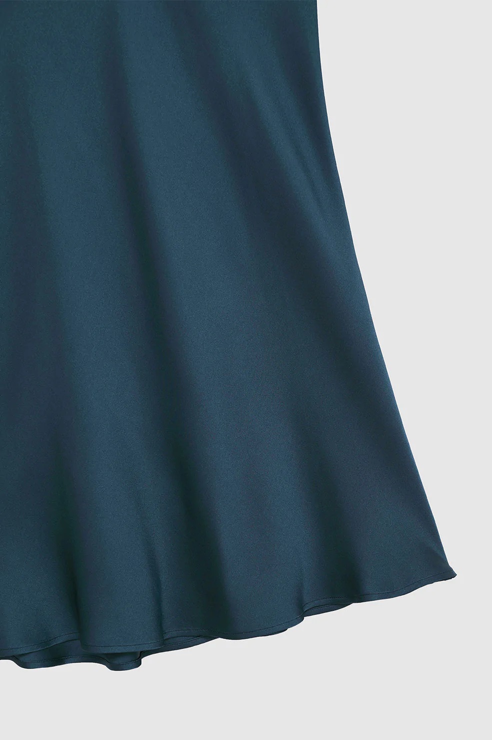 Anine Bing Bar Silk Skirt in Steel Blue M