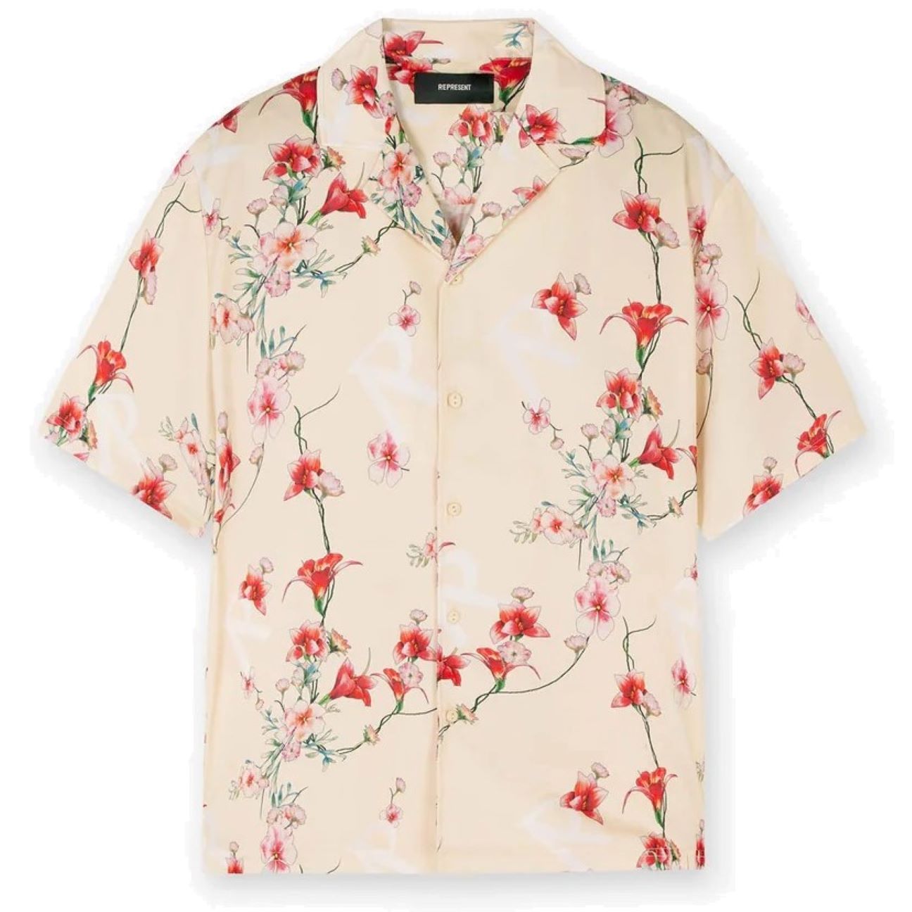 REPRESENT Floral Shirt in Cream XL