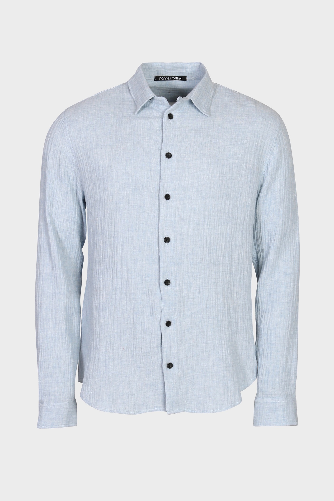 HANNES ROETHER Mousseline Shirt in Light Blue L