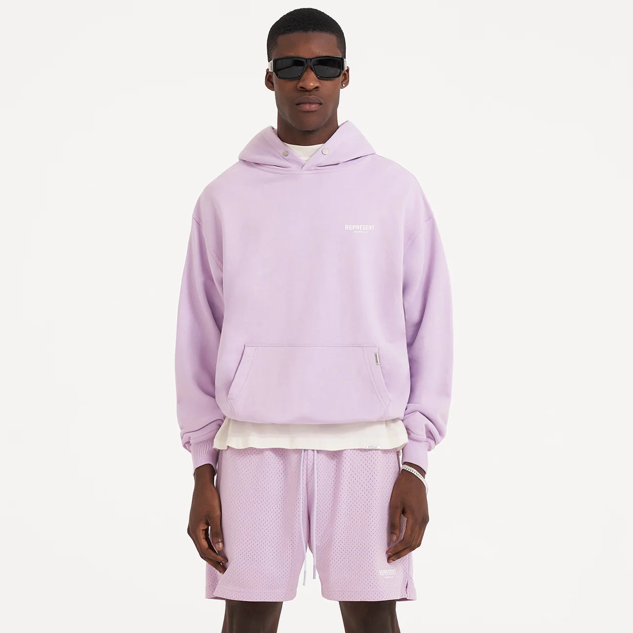 REPRESENT Owners Club Hoodie in Pastel Lilac XXL