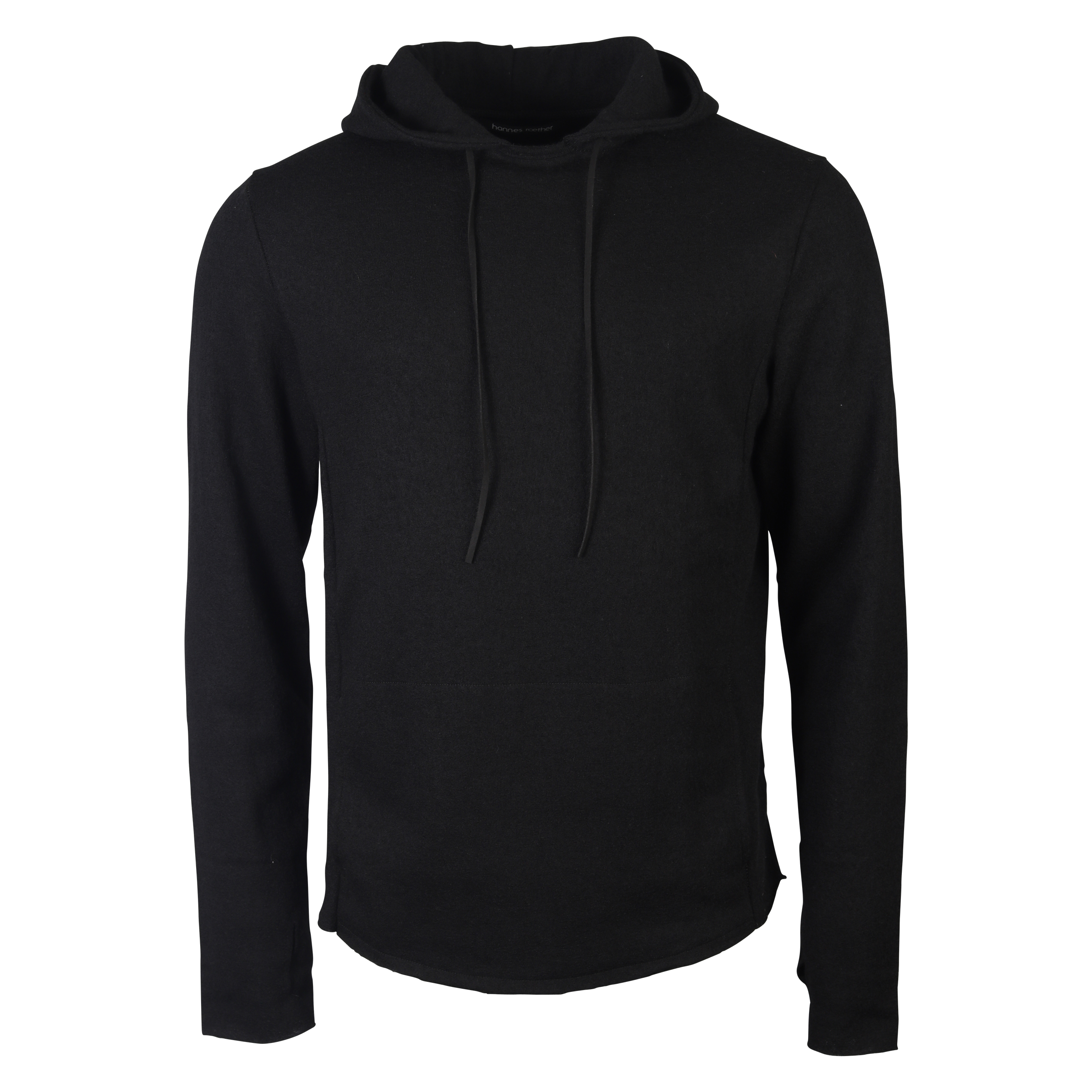 Hannes Roether Hooded Knit Sweater Black