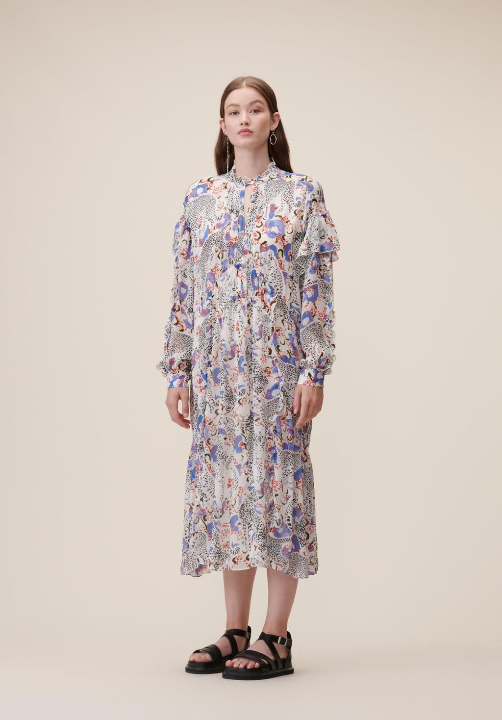 Lala Berlin Dress Diba Blue Cheetah