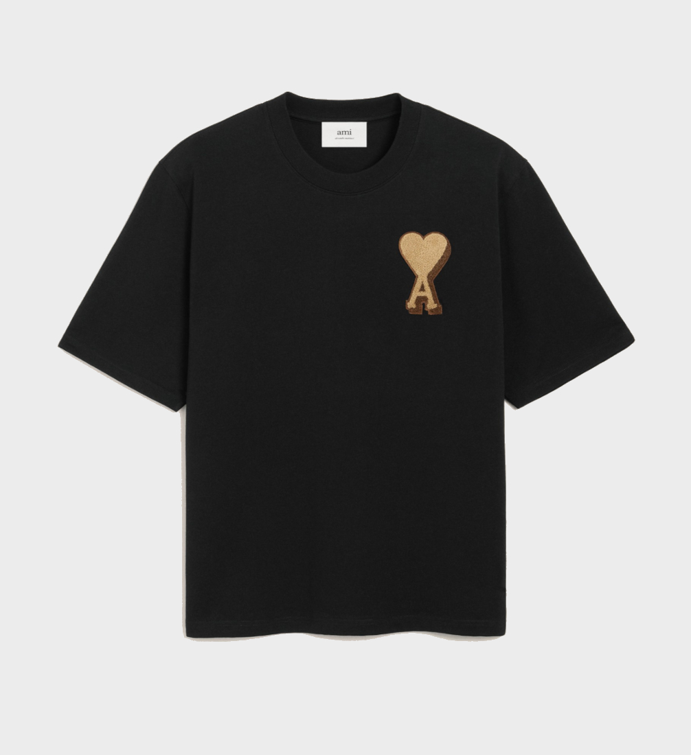schwarzes T-shirt von ami paris