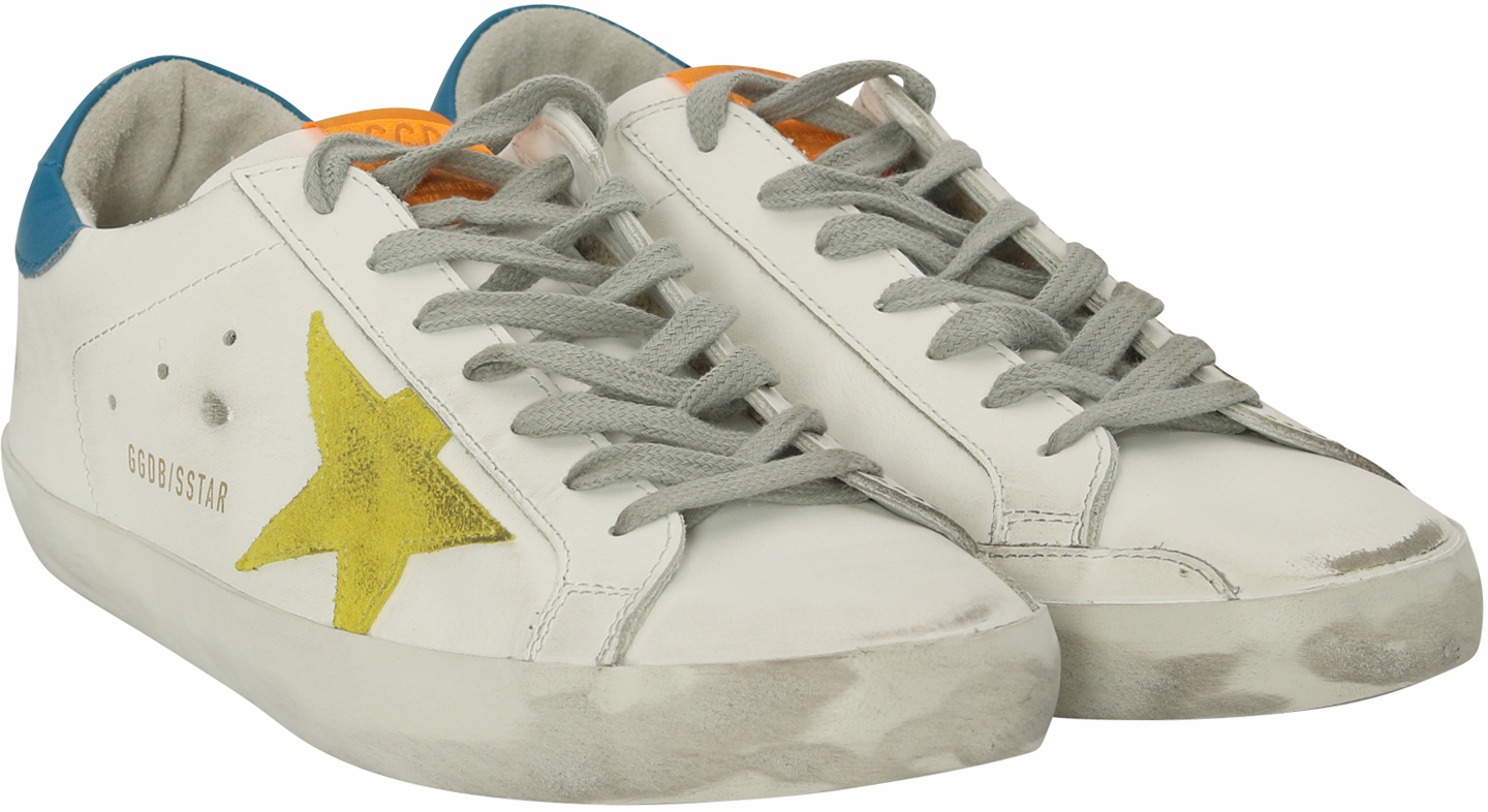 Golden Goose Superstar White Leather Yellow Suede Star