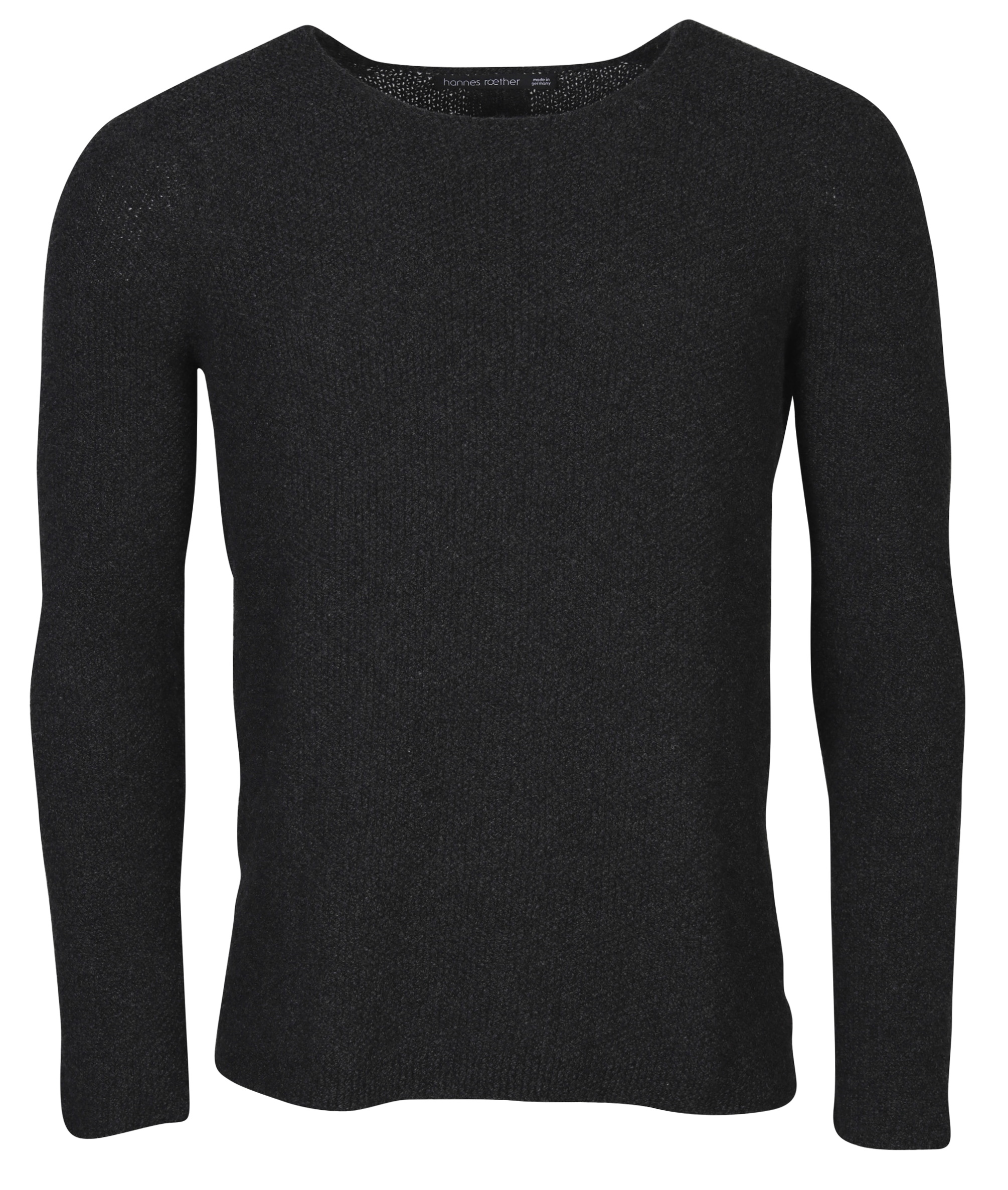 Hannes Roether Cashmere Mix Sweater Dark Grey Melange