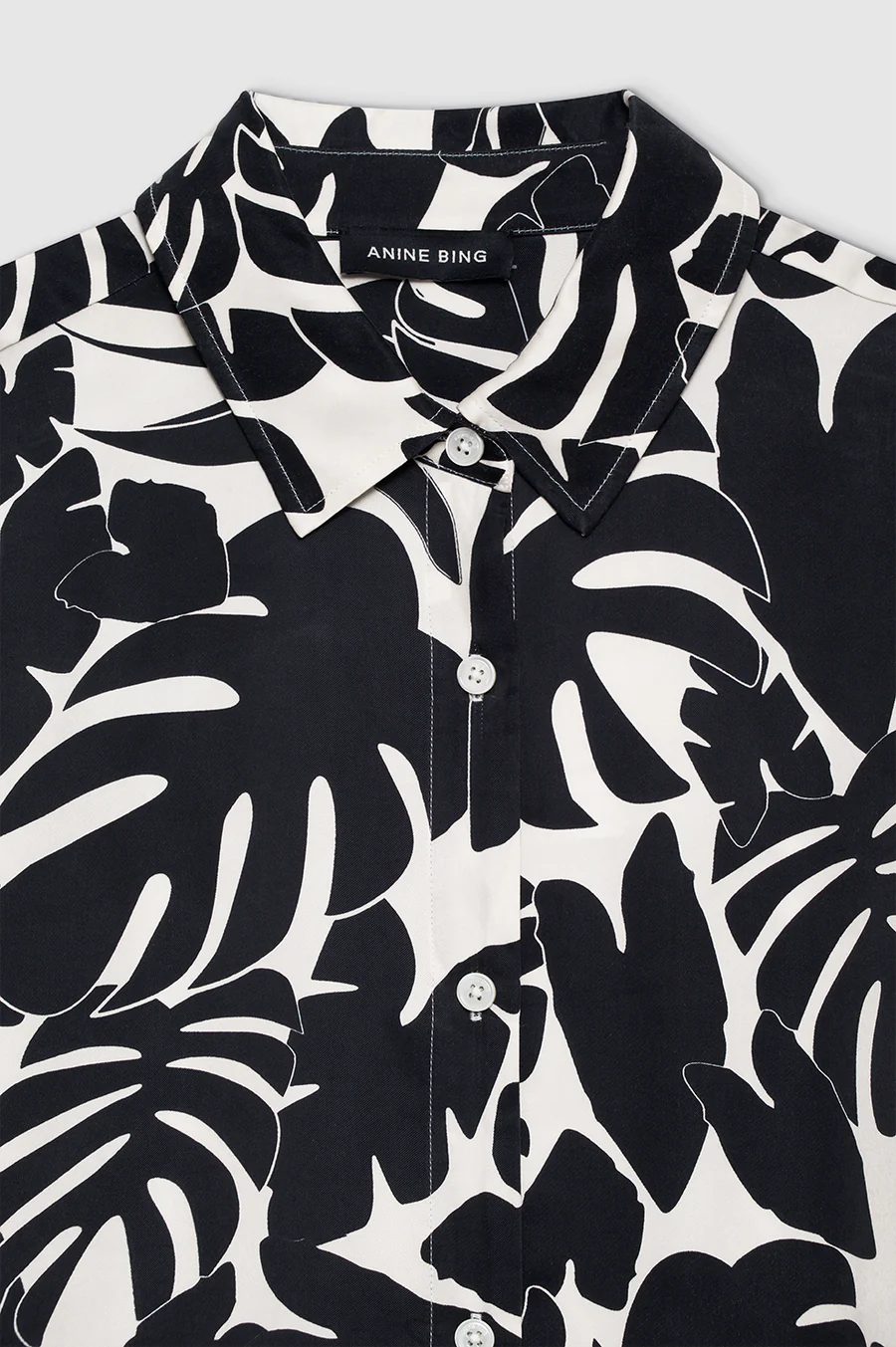 ANINE BING Tristan Shirt in Black Bird of Paradise