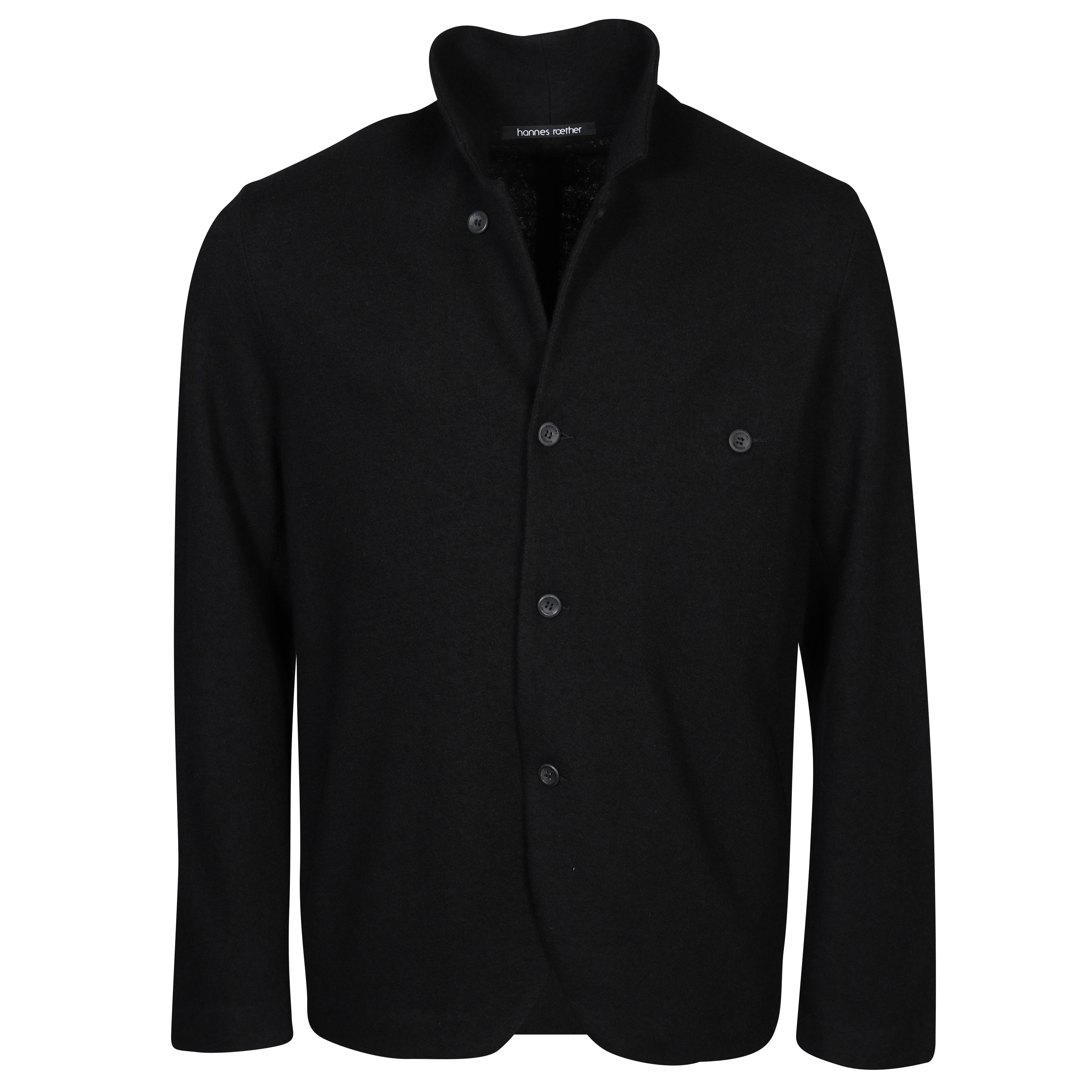 Hannes Roether Boiled Wool Jacket in Black