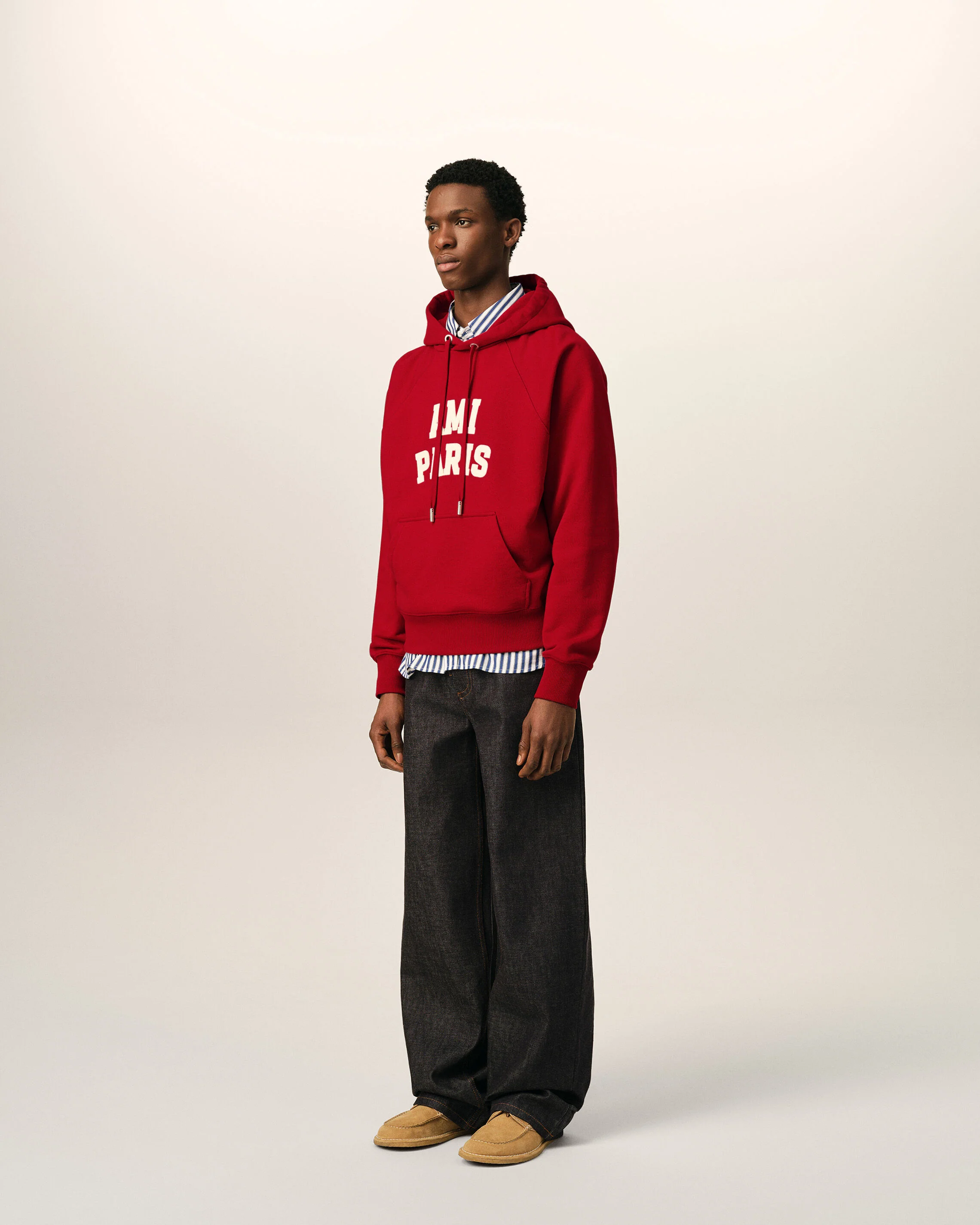 AMI PARIS Hoodie in Ruby Red
