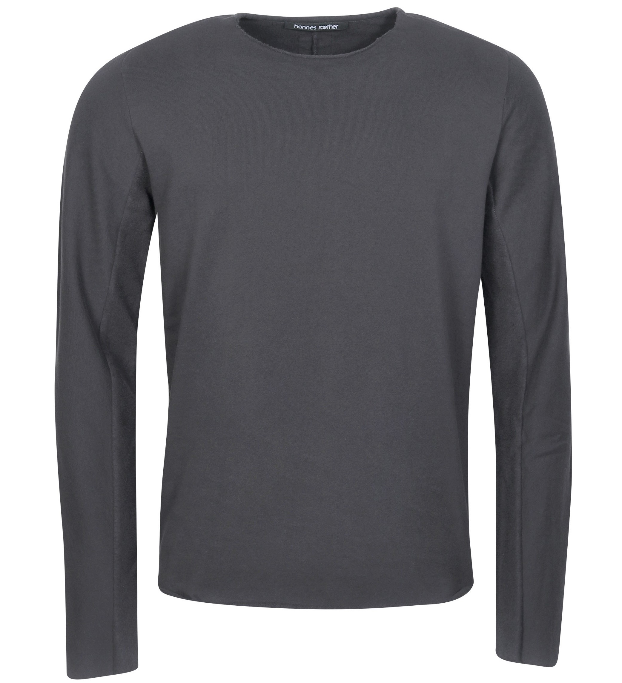 HANNES ROETHER Soft Cotton Sweatshirt in Dark Grey S