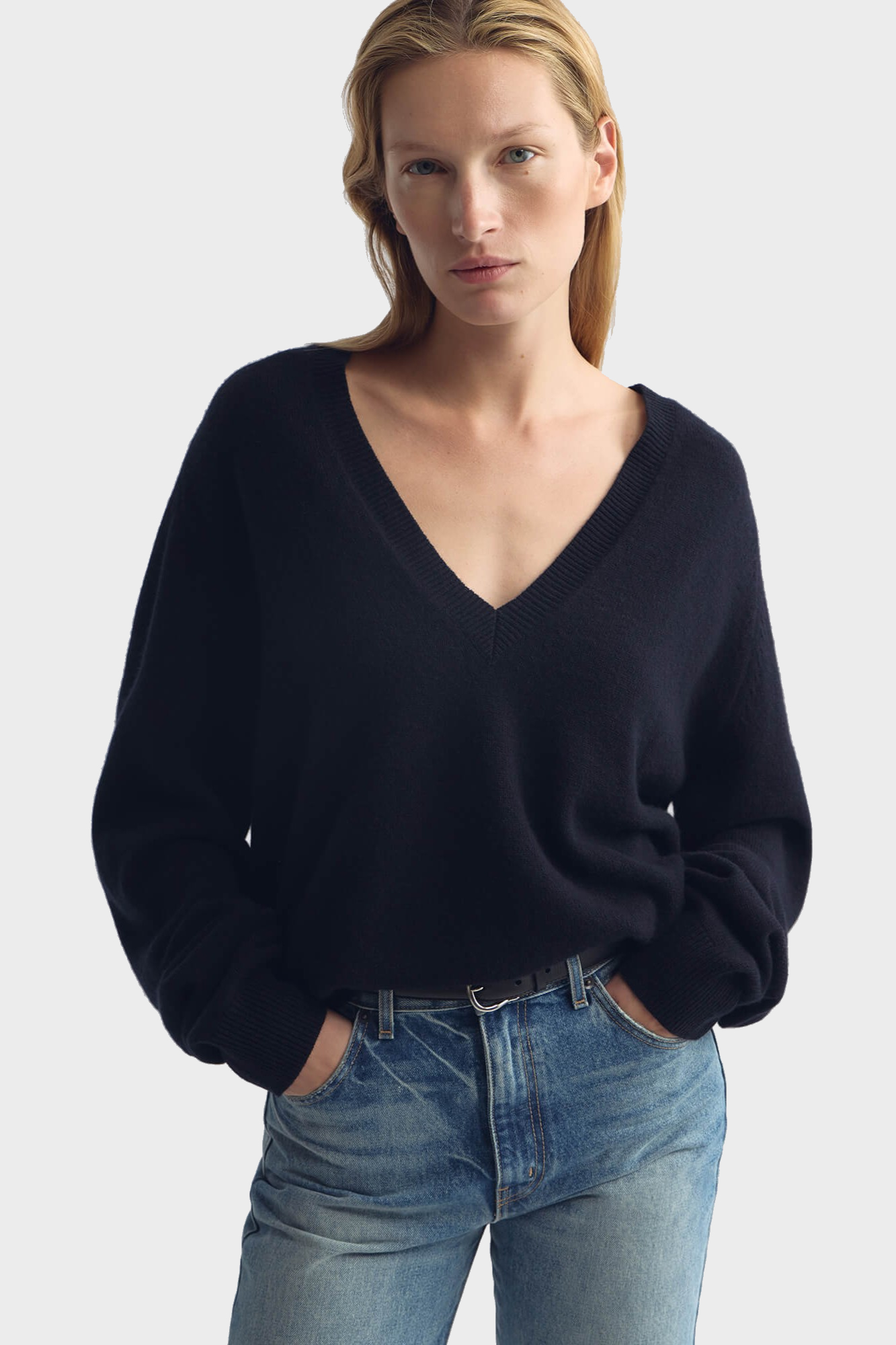 NILI LOTAN Feron Cashmere Sweater in Dark Navy