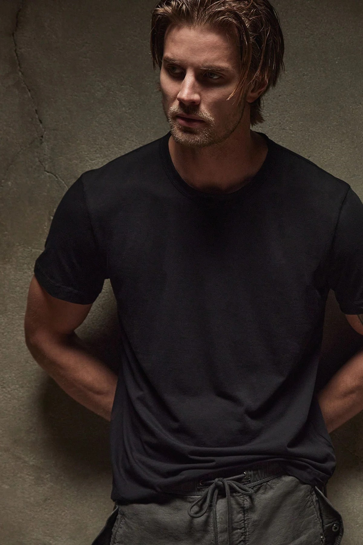 JAMES PERSE Clear Jersey Crew Neck Black 2XL/5