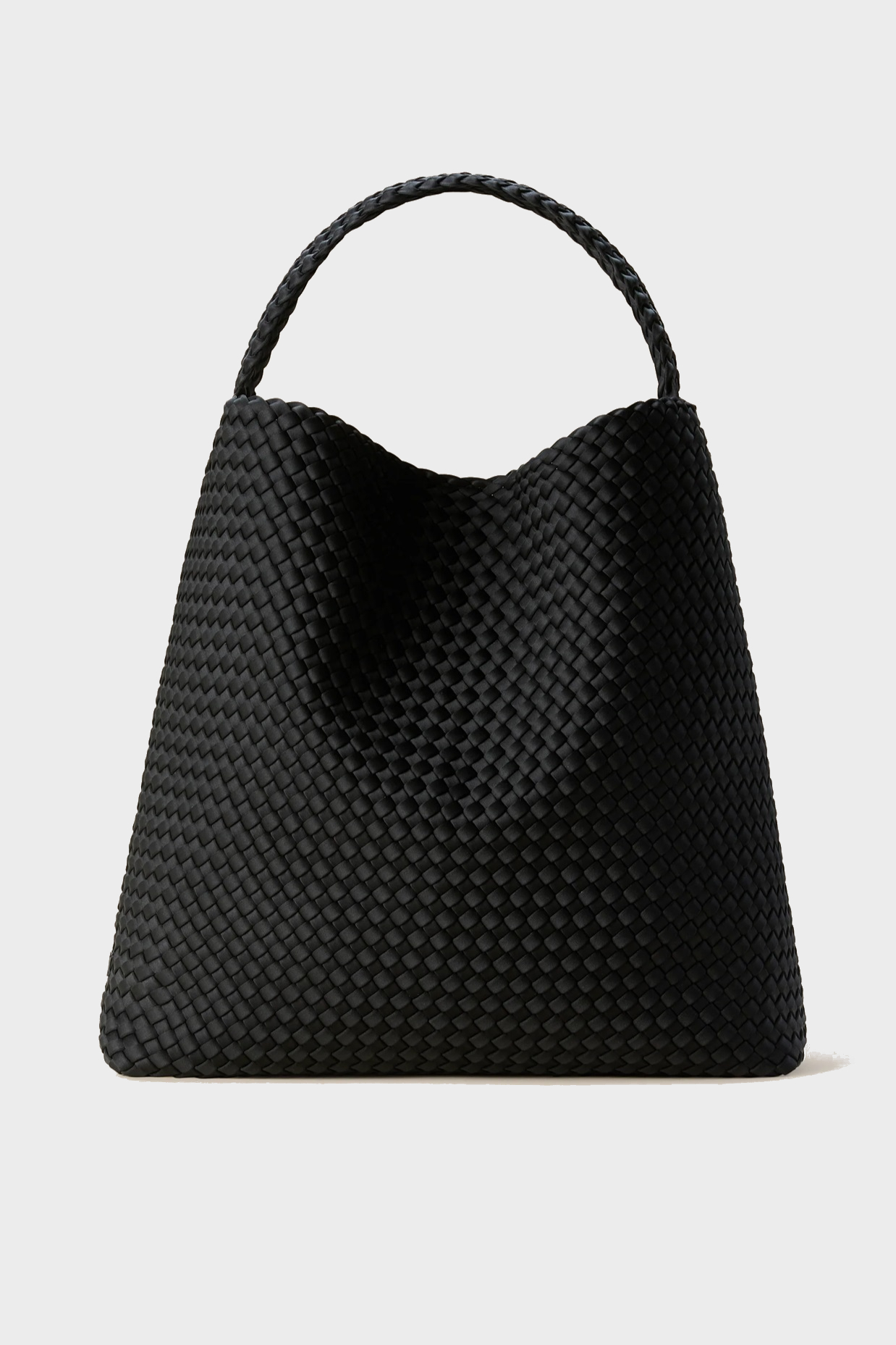 NAGHEDI Handwoven Large Nomad Hobo Bag in Onyx