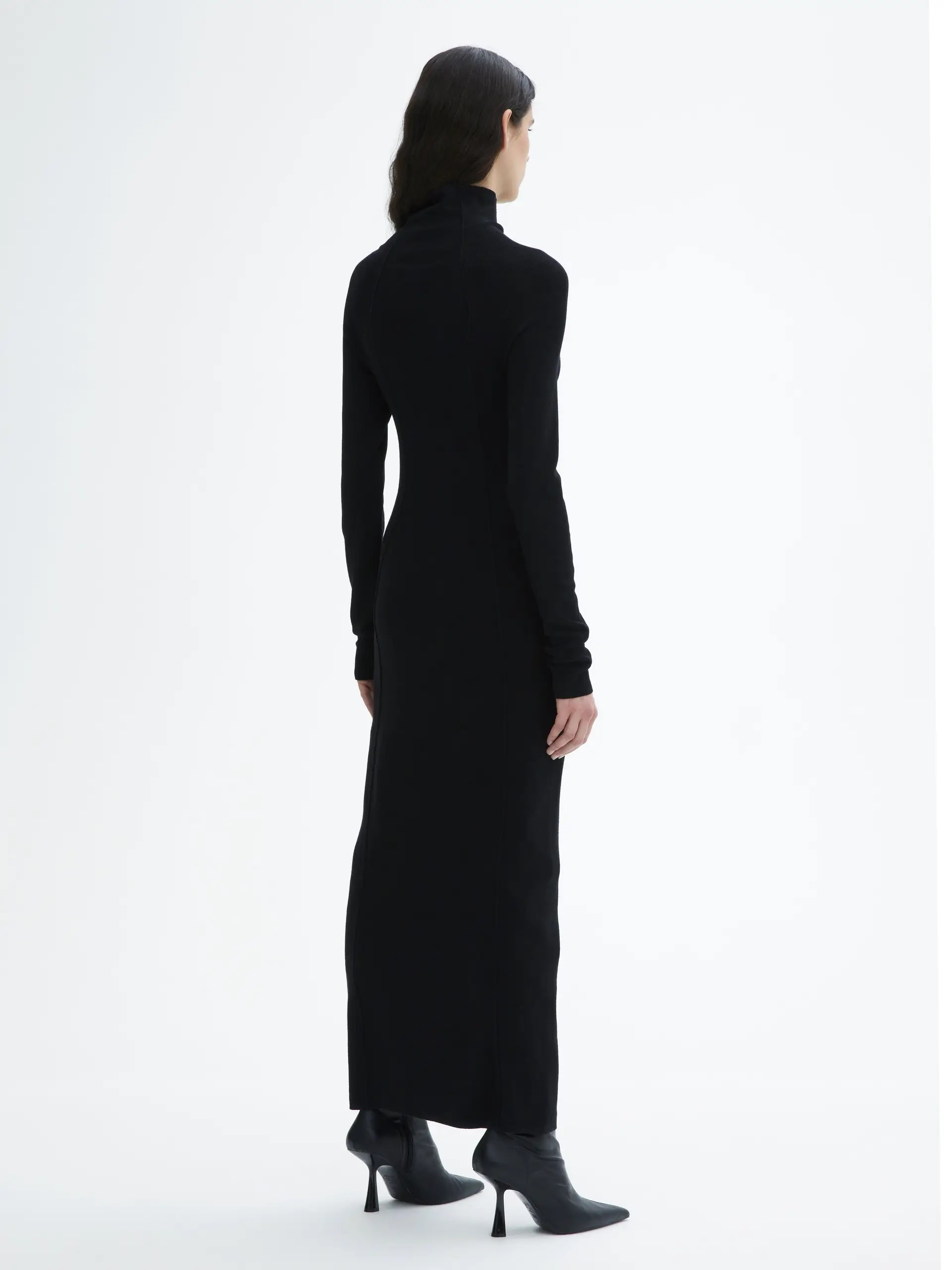 DAGMAR Merino Turtleneck Dress in Black M