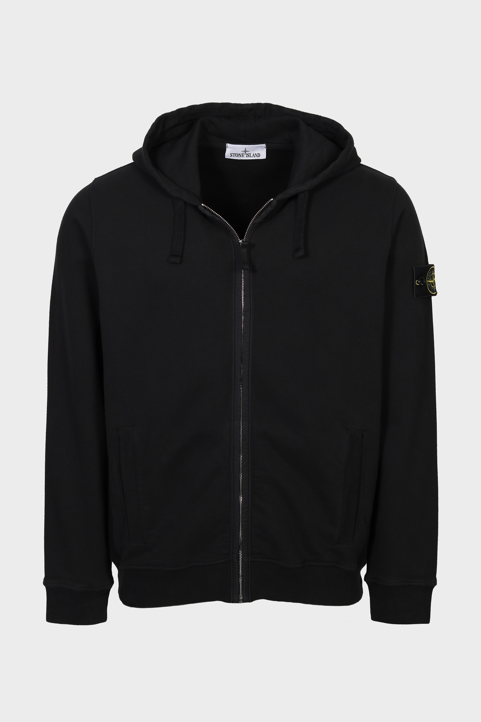 STONE ISLAND Soft Zip Hoodie in Black