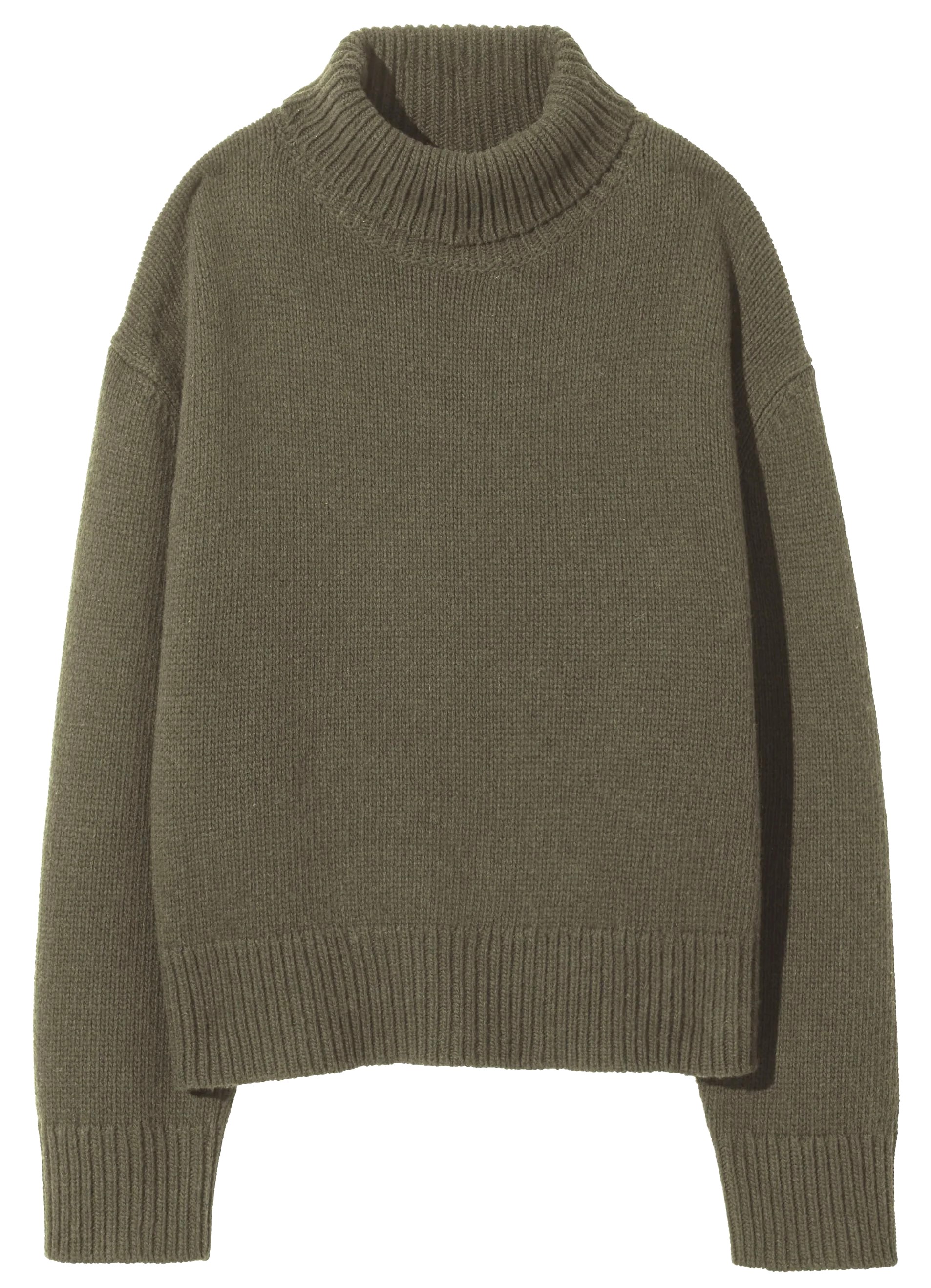 NILI LOTAN Omaira Knit Turtleneck Sweater in Army Green