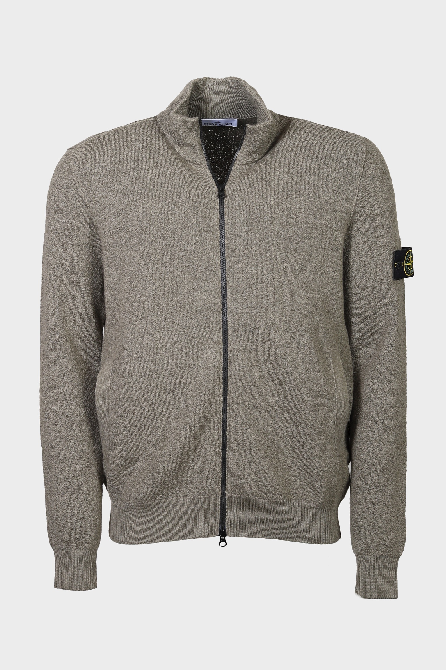 STONE ISLAND Soft Brushed Knit Jacket in Light Olive XXL