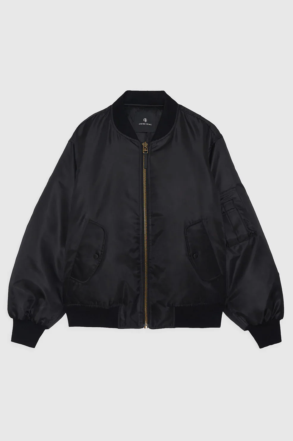 ANINE BING Leon Bomber Jacket in Black L