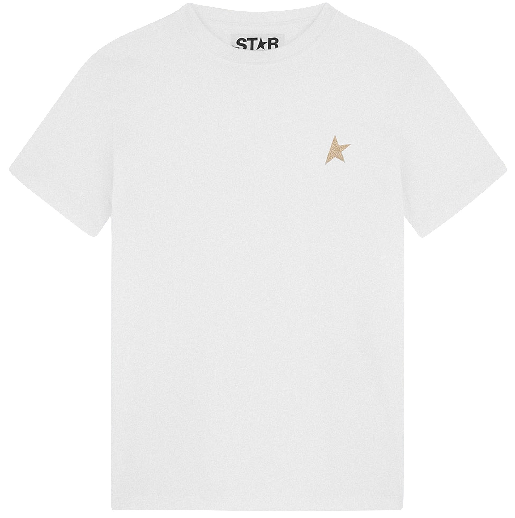 GOLDEN GOOSE Regular T-Shirt Glitterstar in White/Gold XS