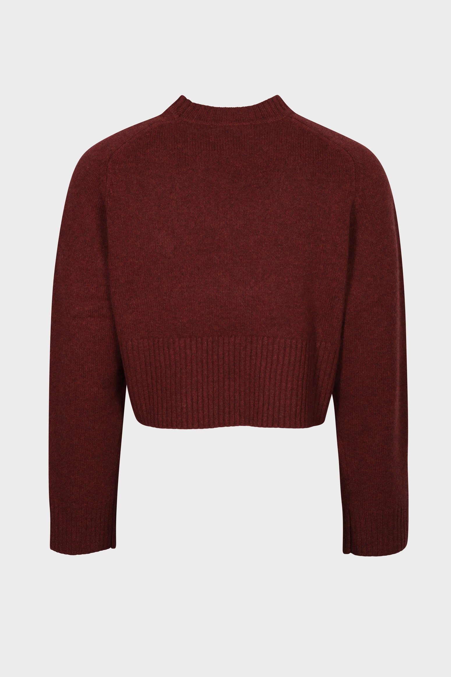 EXTREME CASHMERE Cropped Sweater N°256 Judith in Maroon