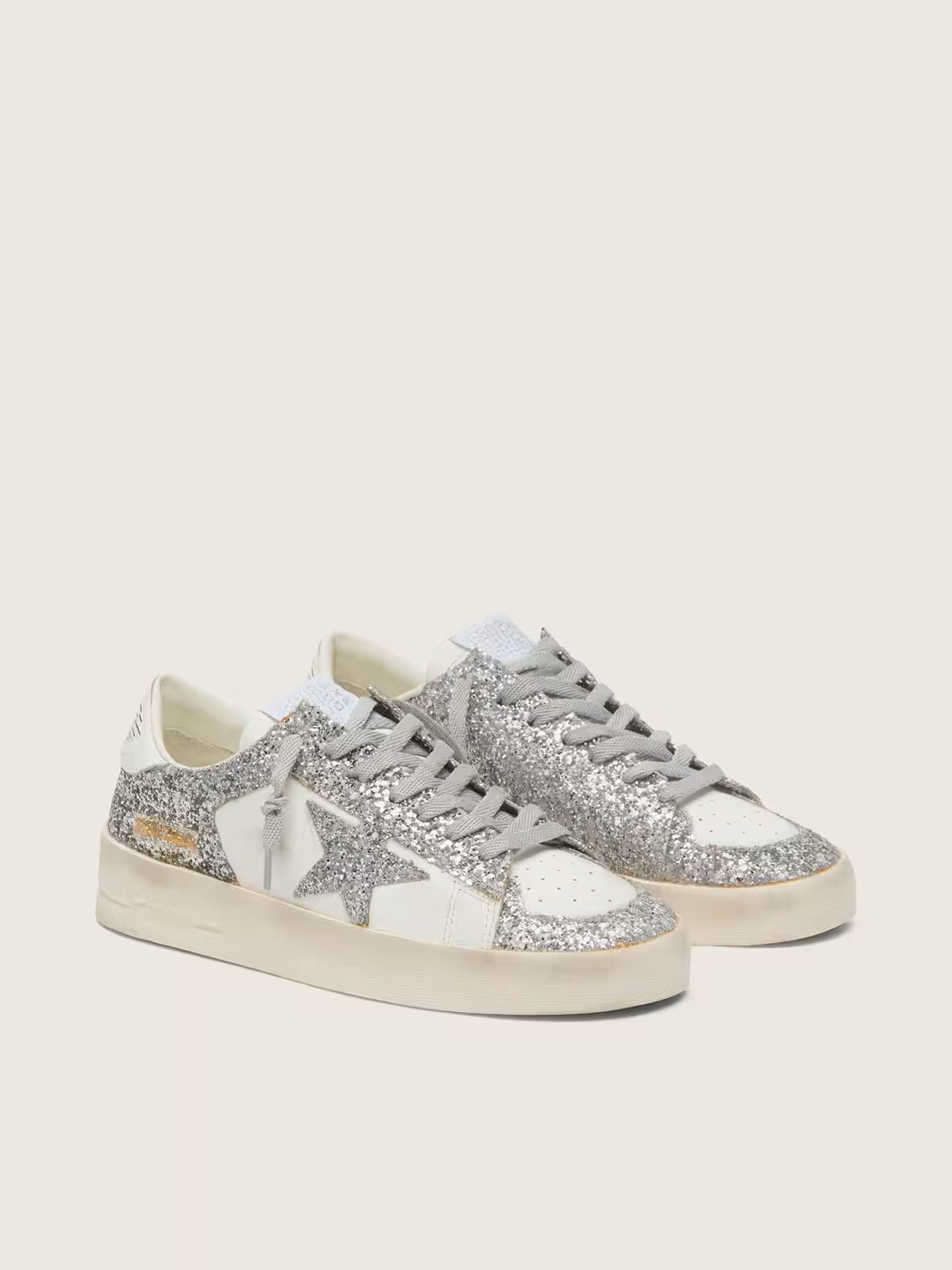 GOLDEN GOOSE Stardan Glitter in White/Silver