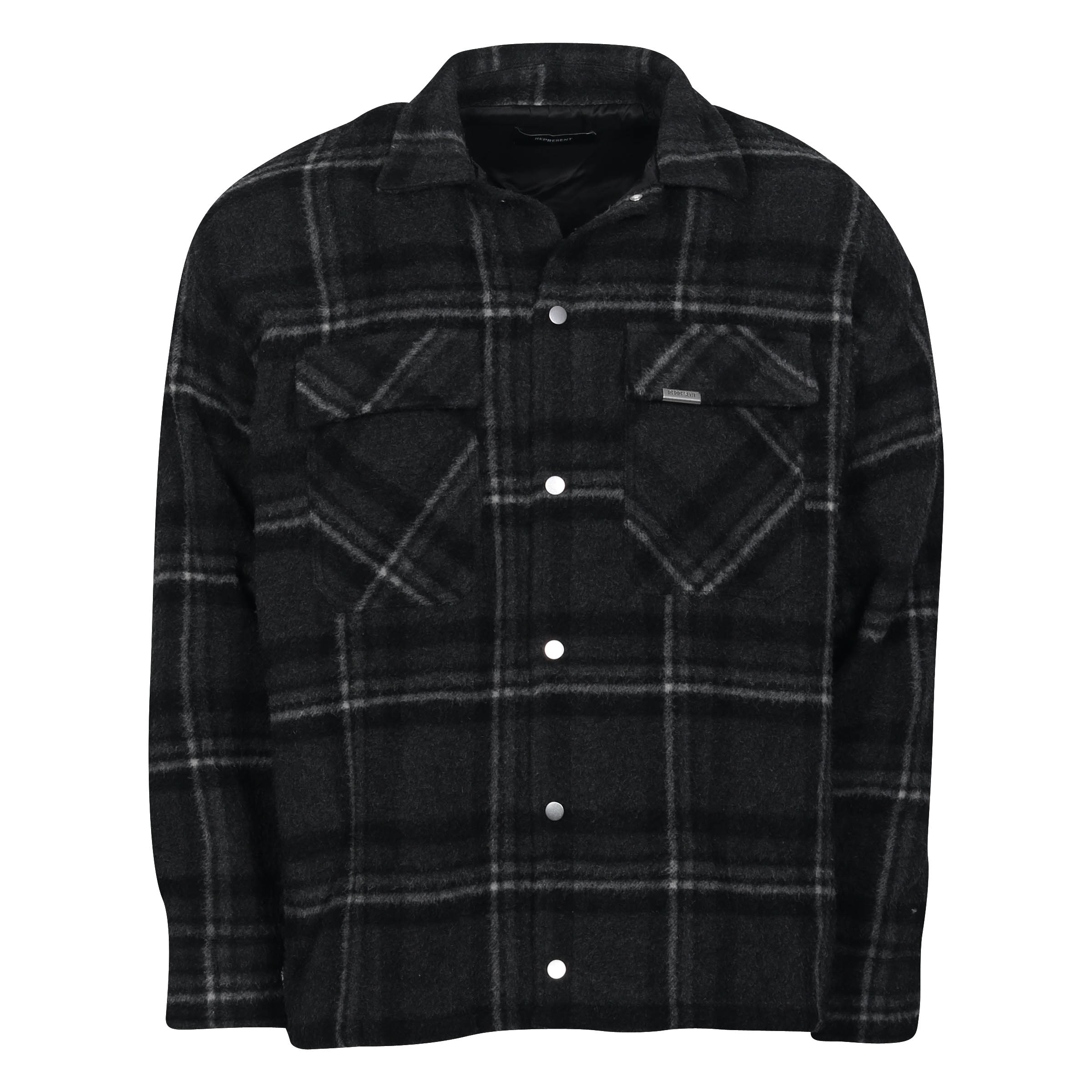 Represent Check Overshirt in Grey