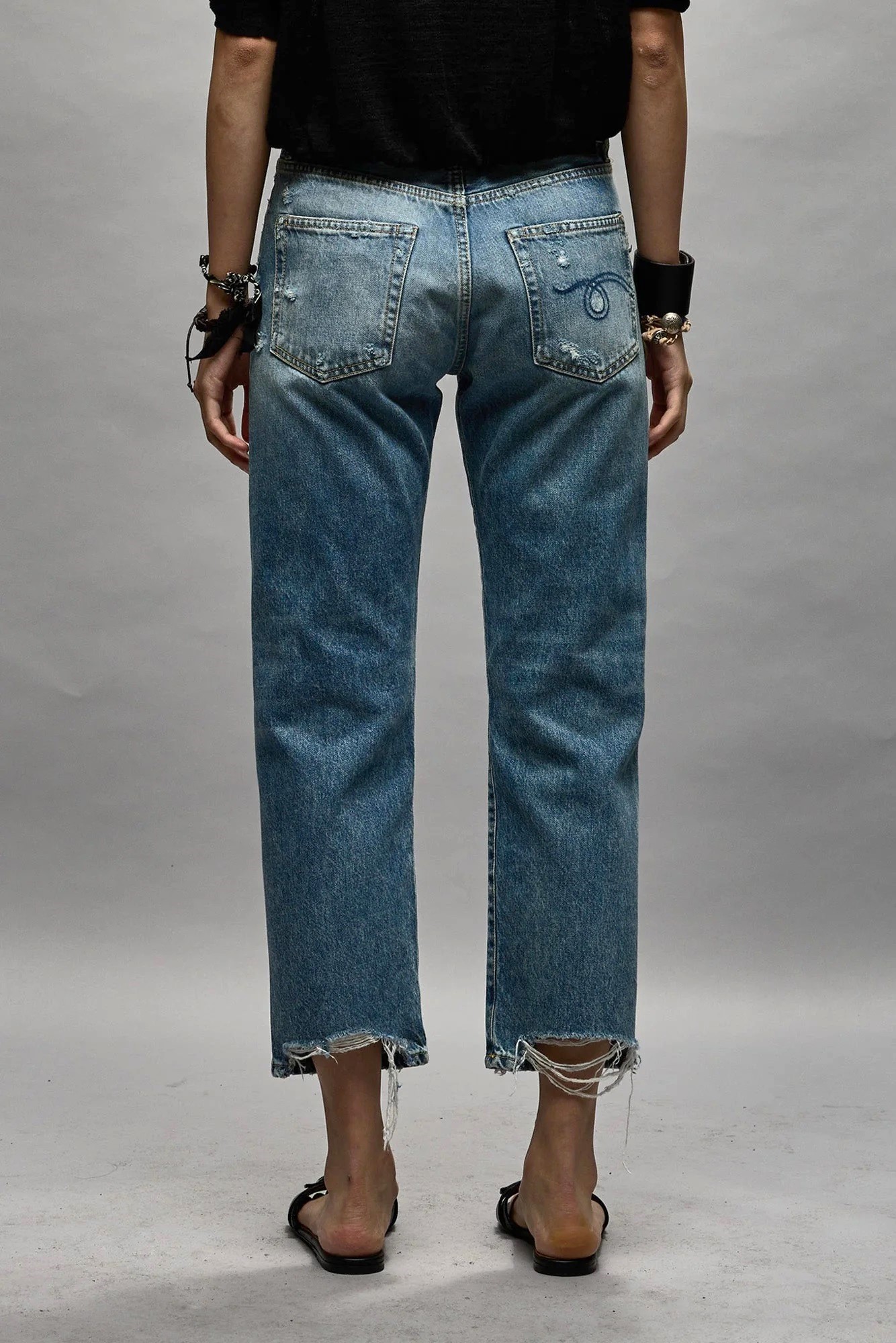R13 Boyfriend Jeans in Bain Wash 32