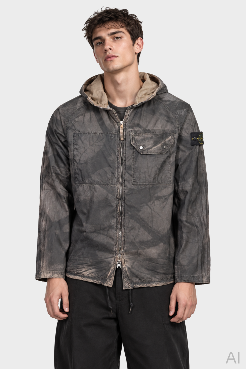 STONE ISLAND Laser Forest Camo Crinkle Reps-Tc Jacket