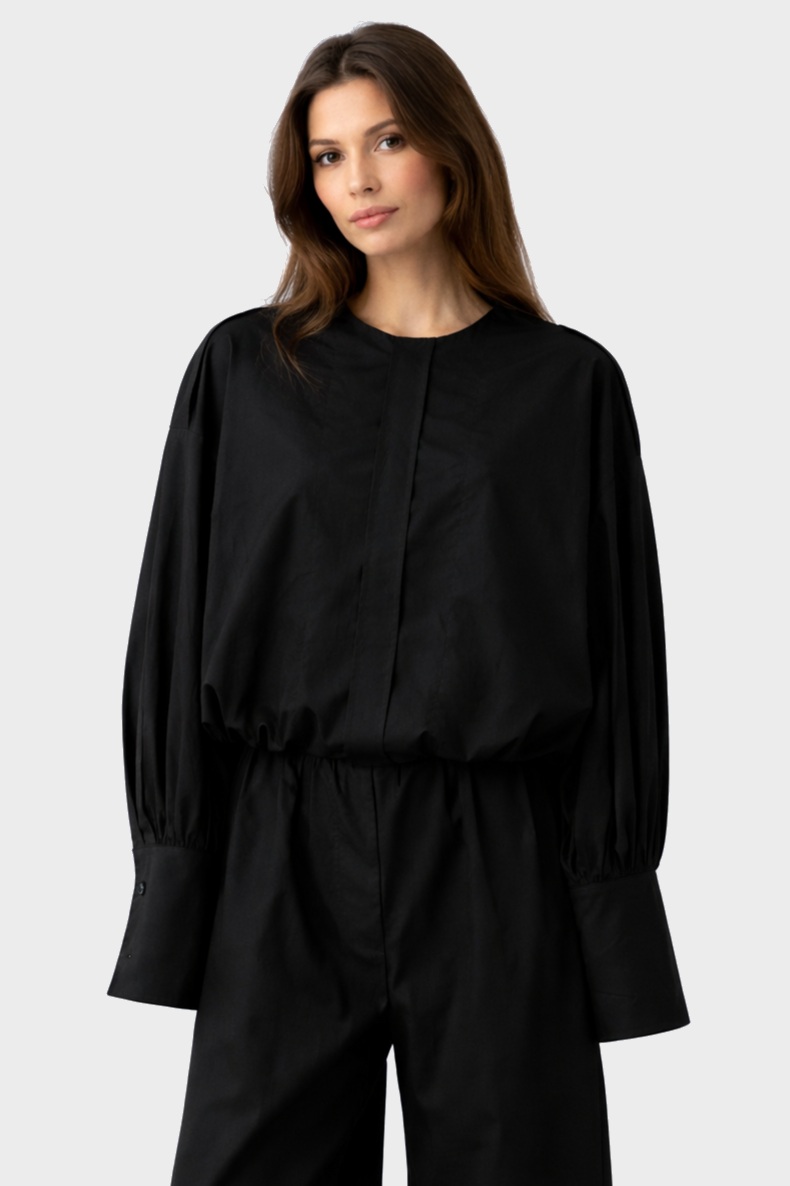 THE LATEST Popeline Blouse in Black