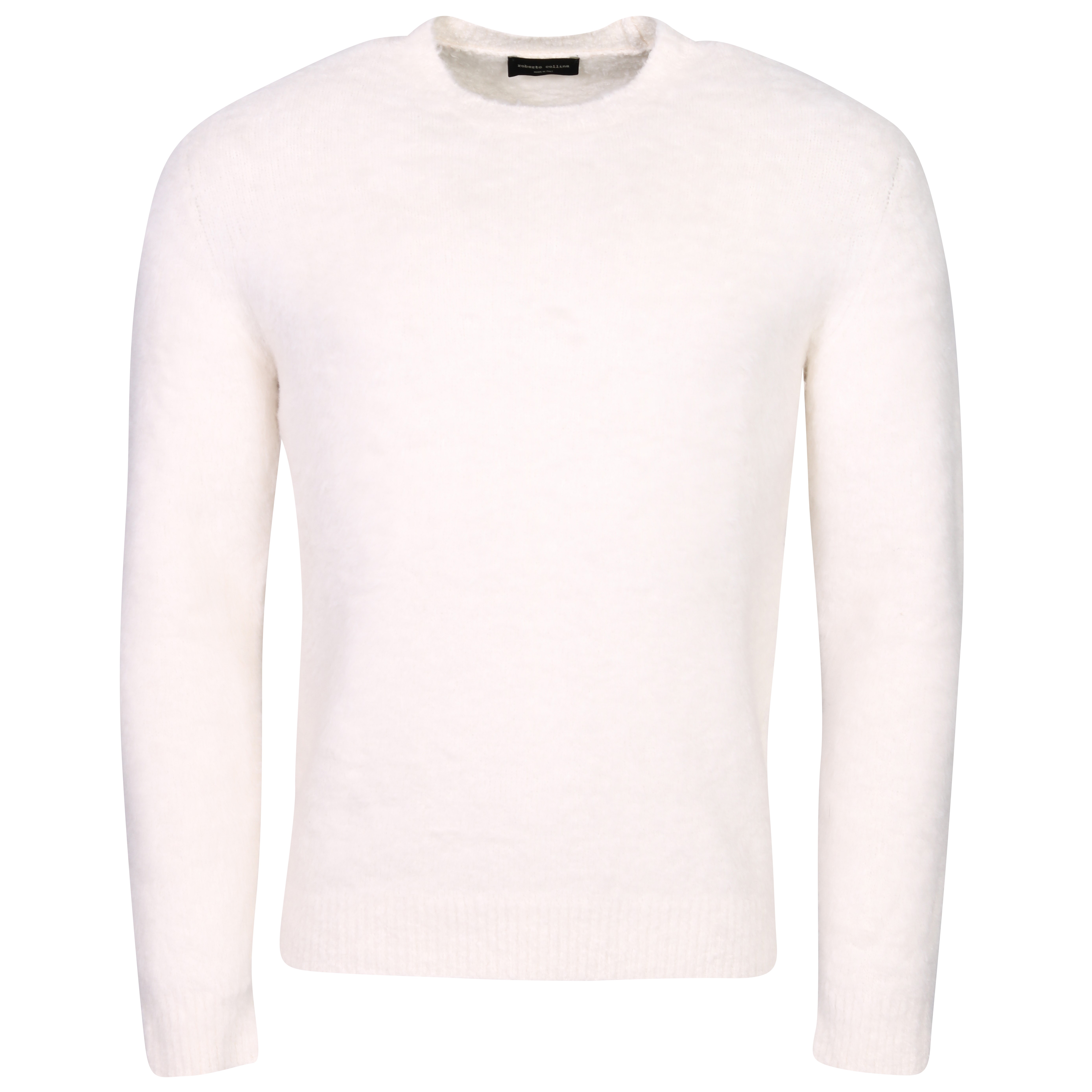 Roberto Collina Cotton Fluffy Knit Pullover in Ecru